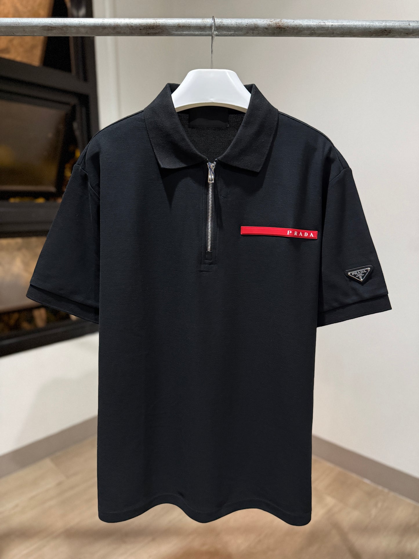 Prada Luna Rossa Quarter-Zip Polo Shirt