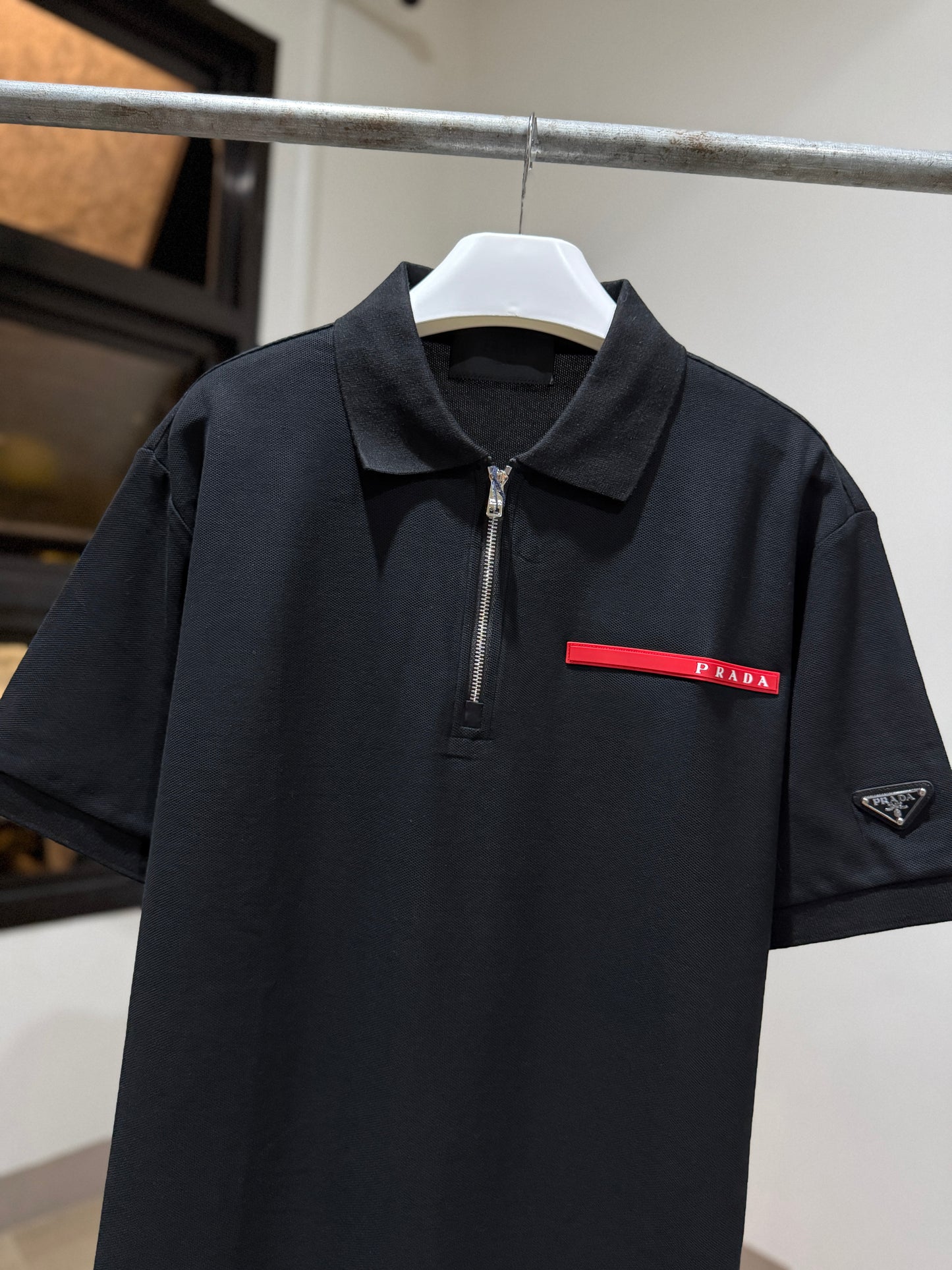 Prada Luna Rossa Quarter-Zip Polo Shirt