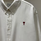 AMI Paris Long-sleeve Button Down (White/Red)