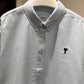 AMI Paris Long-sleeve Button Down (Blue/Black)
