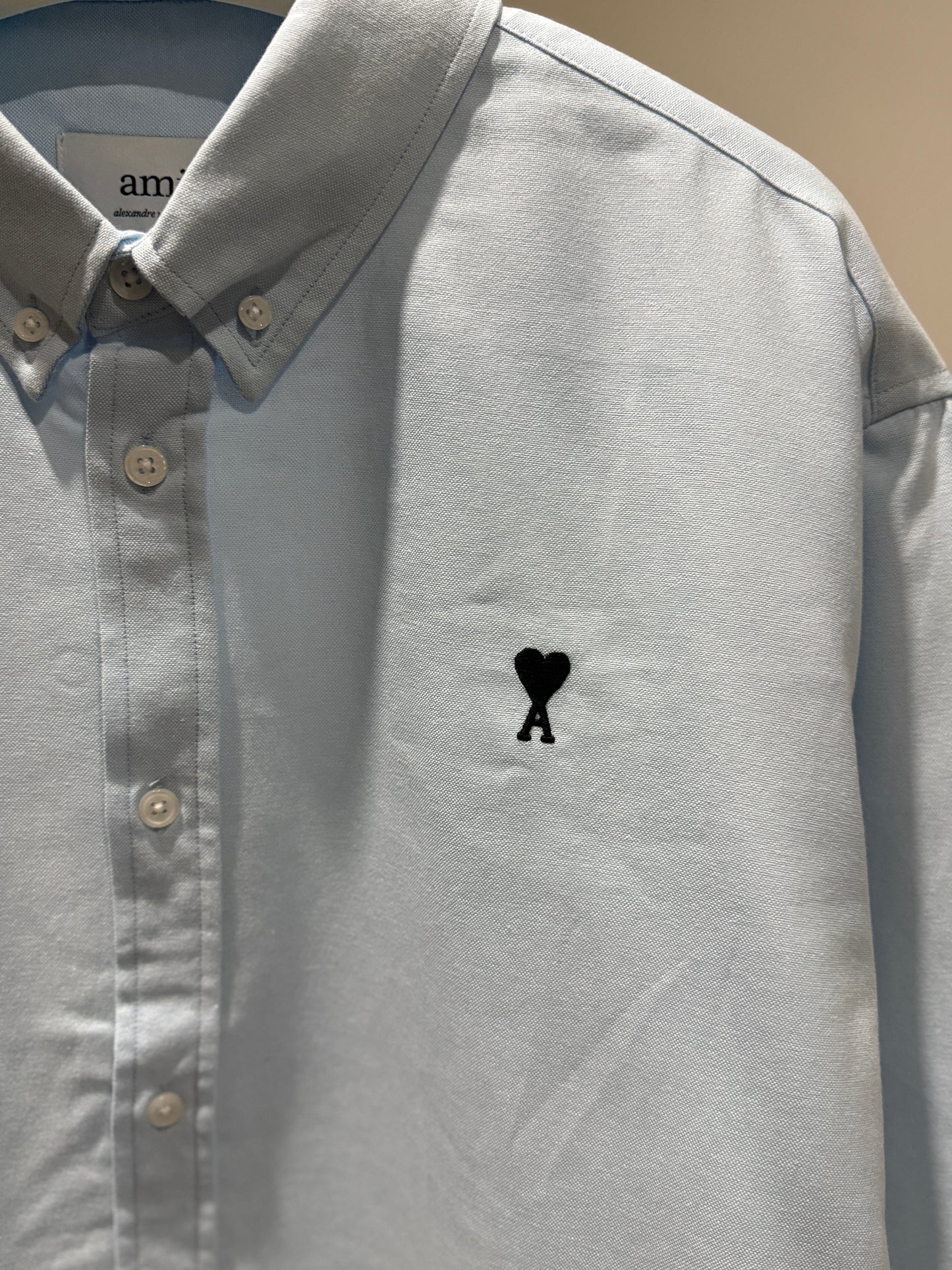 AMI Paris Long-sleeve Button Down (Blue/Black)