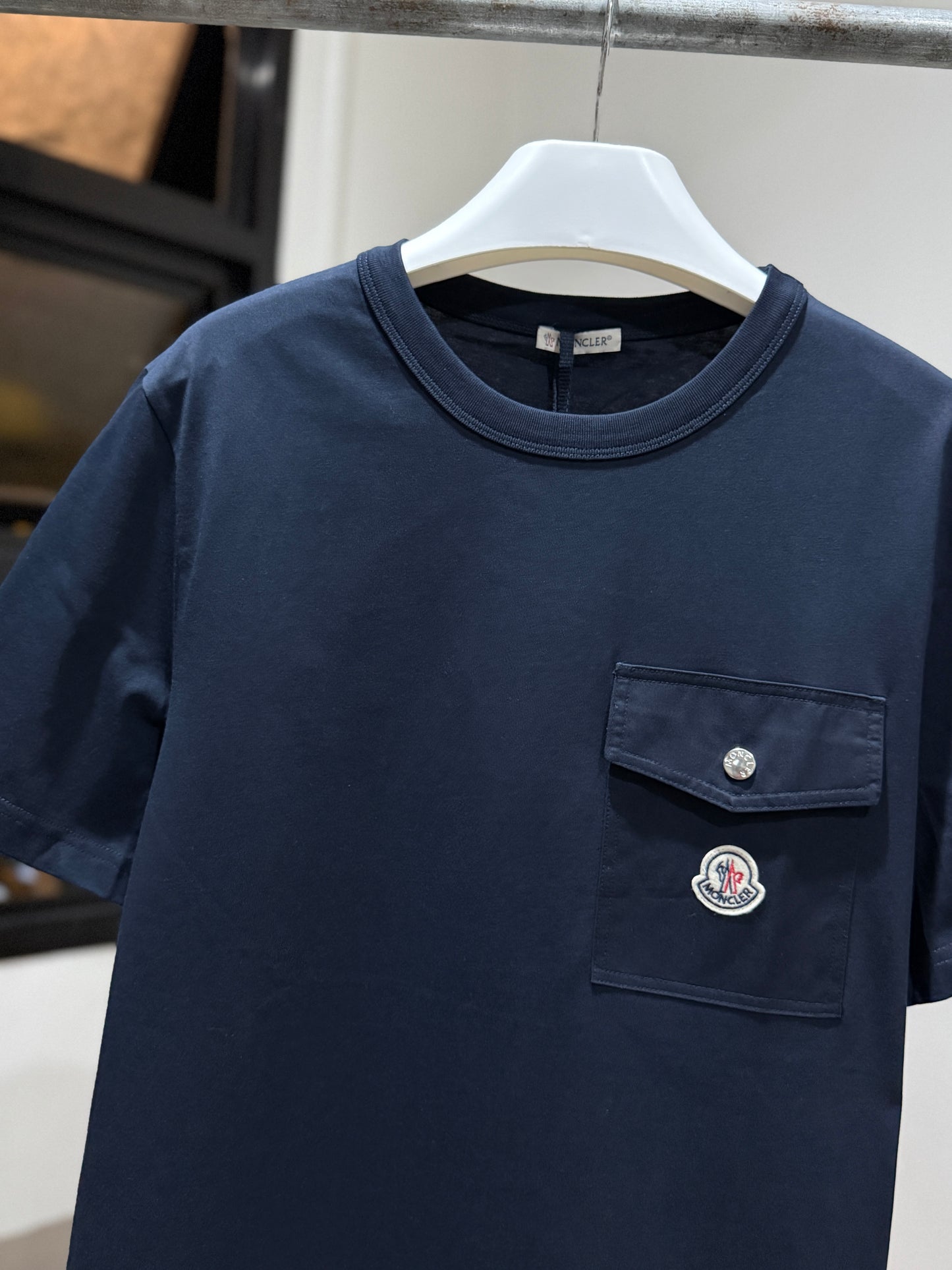 Moncler Cotton Pocket T-Shirt (Navy)