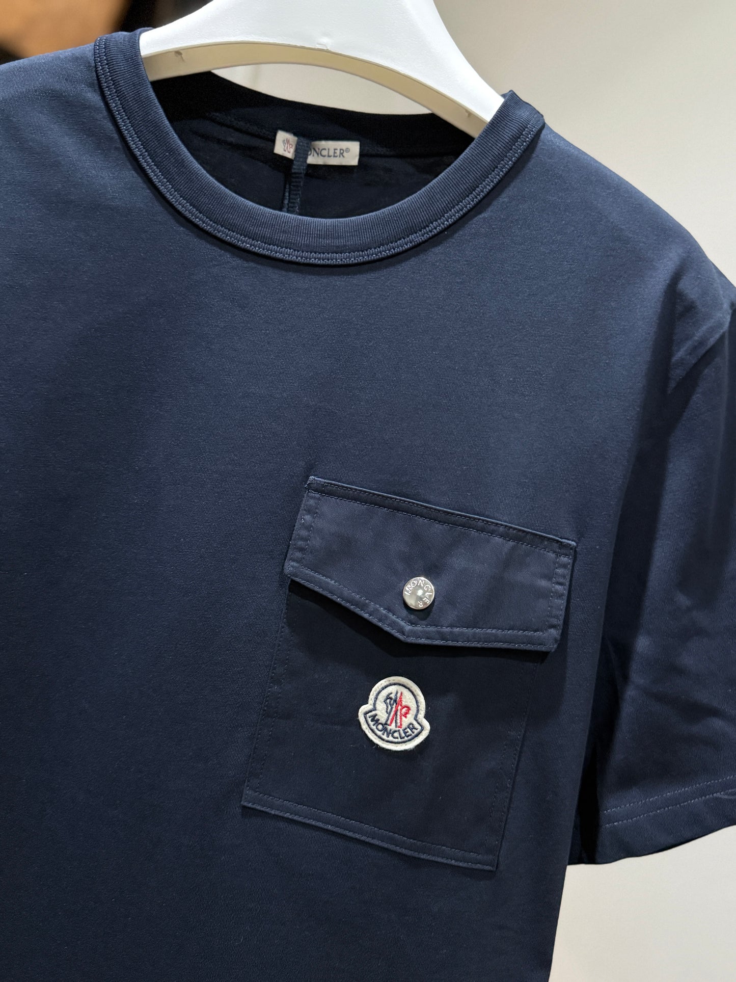 Moncler Cotton Pocket T-Shirt (Navy)