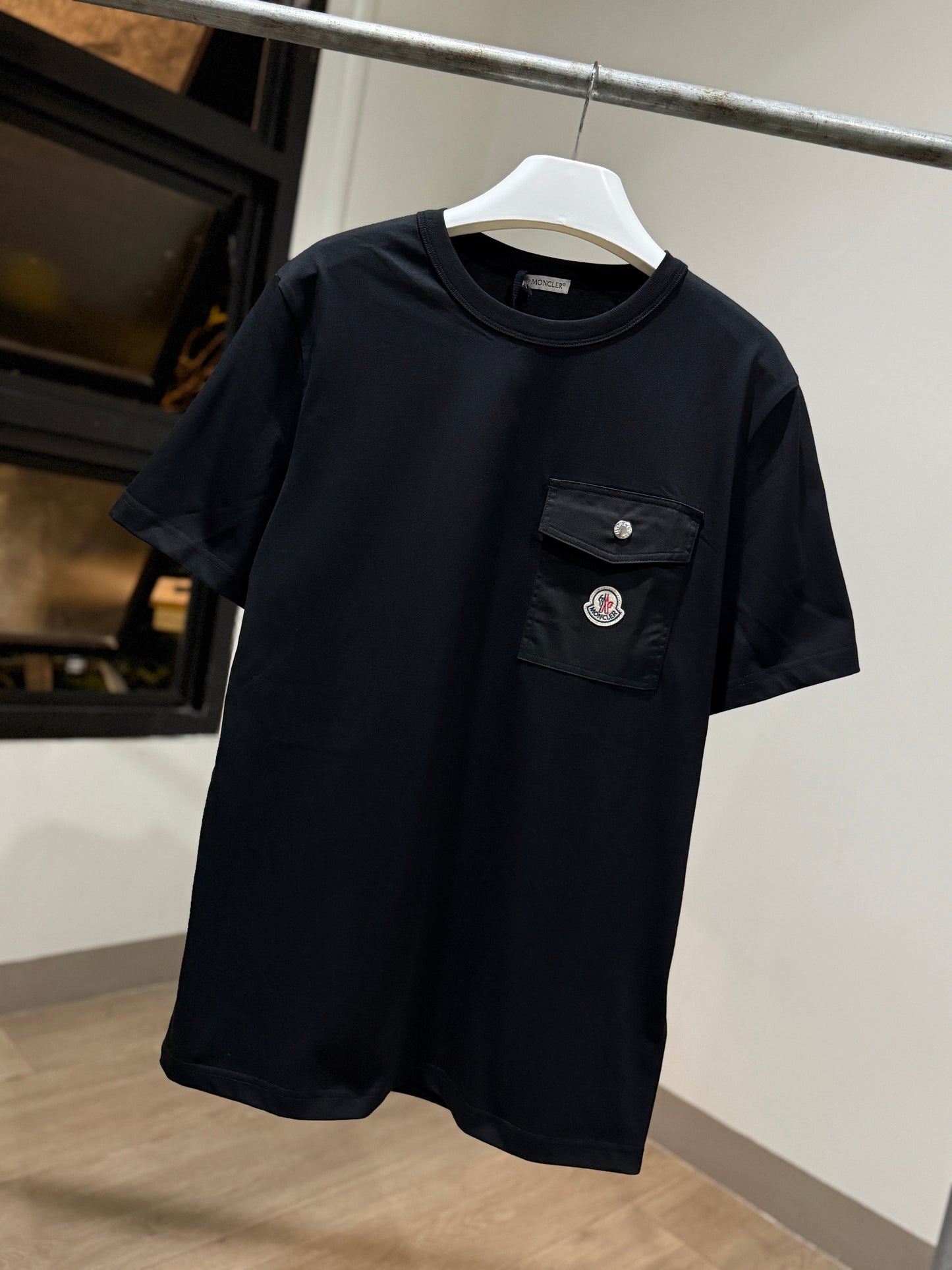 Moncler Cotton Pocket T-Shirt (Black)