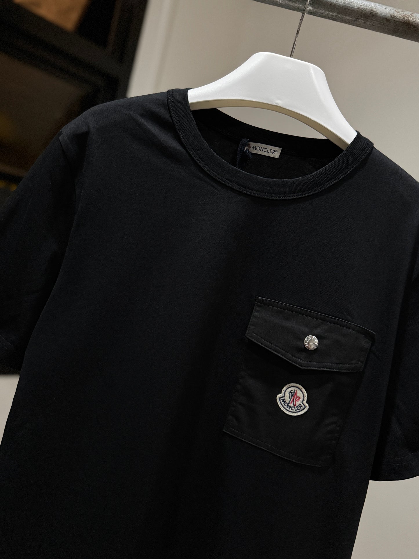 Moncler Cotton Pocket T-Shirt (Black)