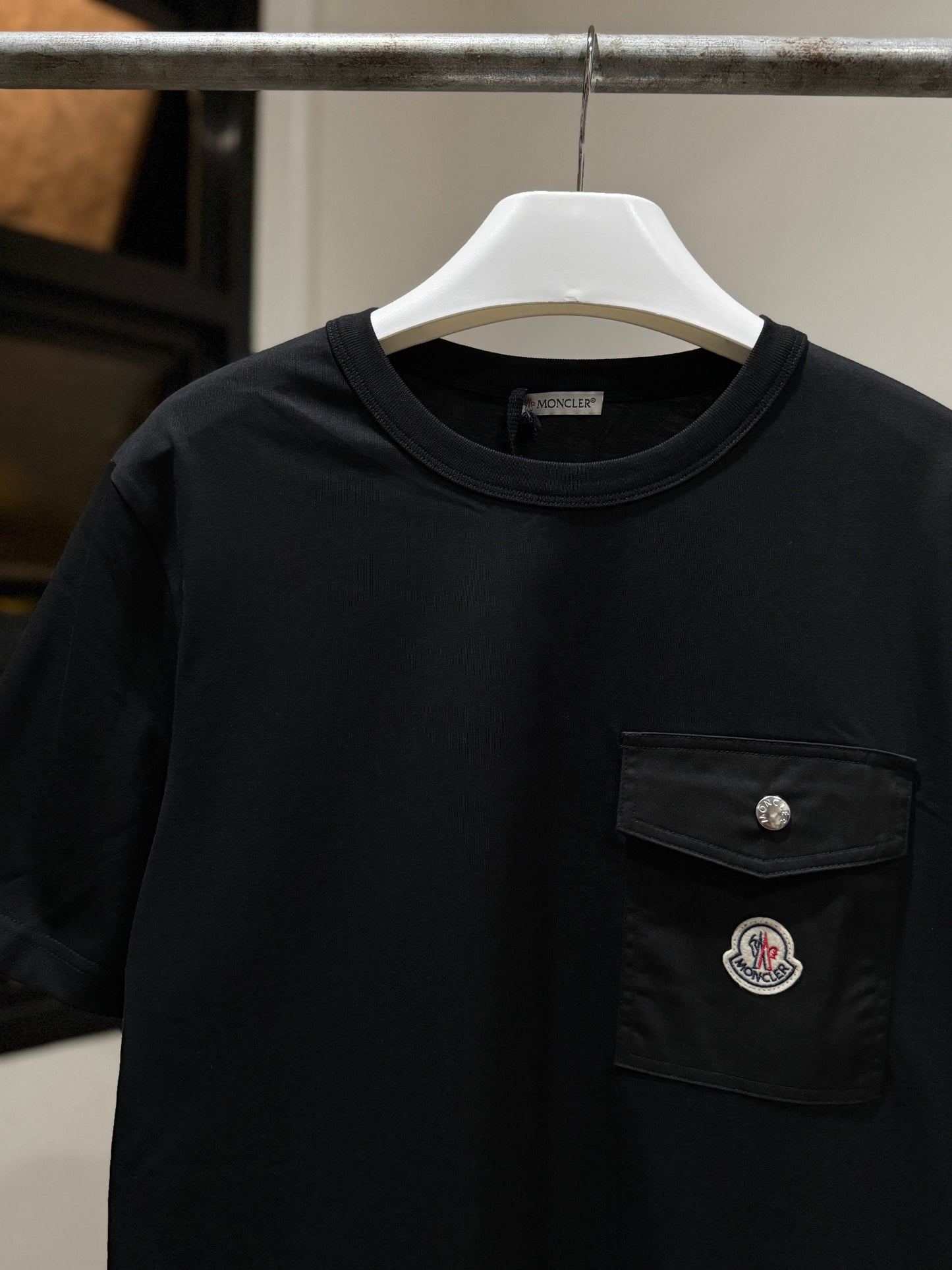 Moncler Cotton Pocket T-Shirt (Black)