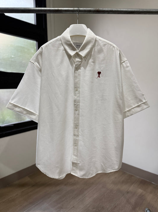 AMI Paris Oversized Short Sleeve Shirt (Boxy/White)