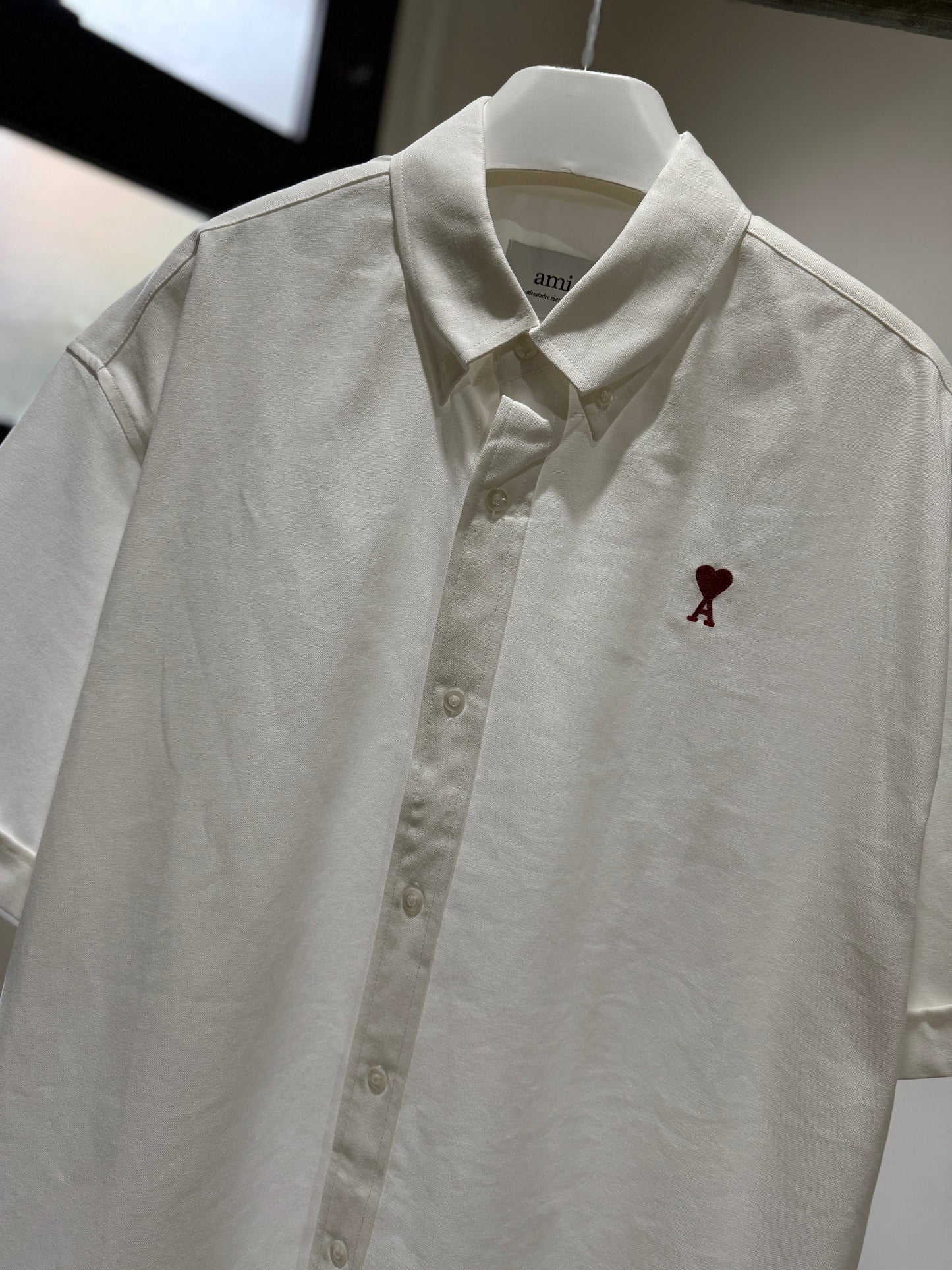 AMI Paris Oversized Short Sleeve Shirt (Boxy/White)