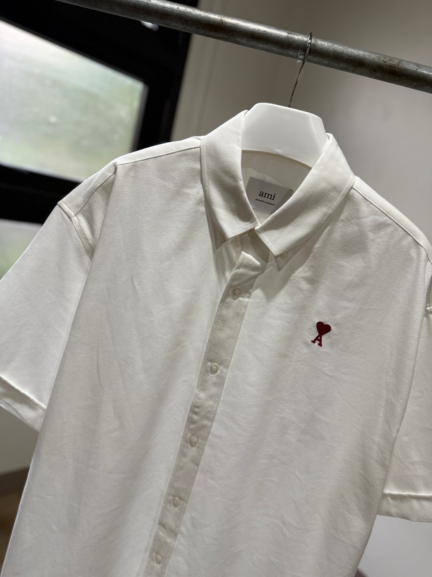 AMI Paris Oversized Short Sleeve Shirt (Boxy/White)