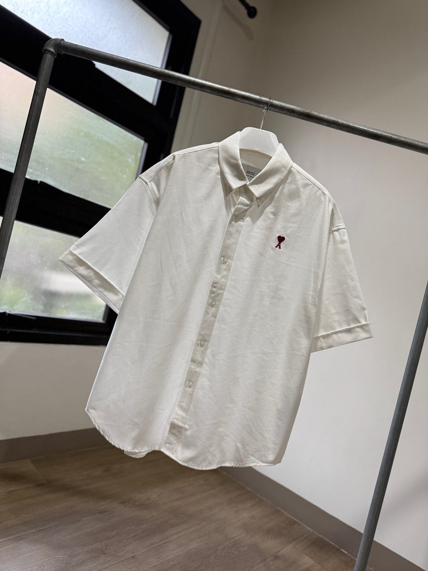 AMI Paris Oversized Short Sleeve Shirt (Boxy/White)