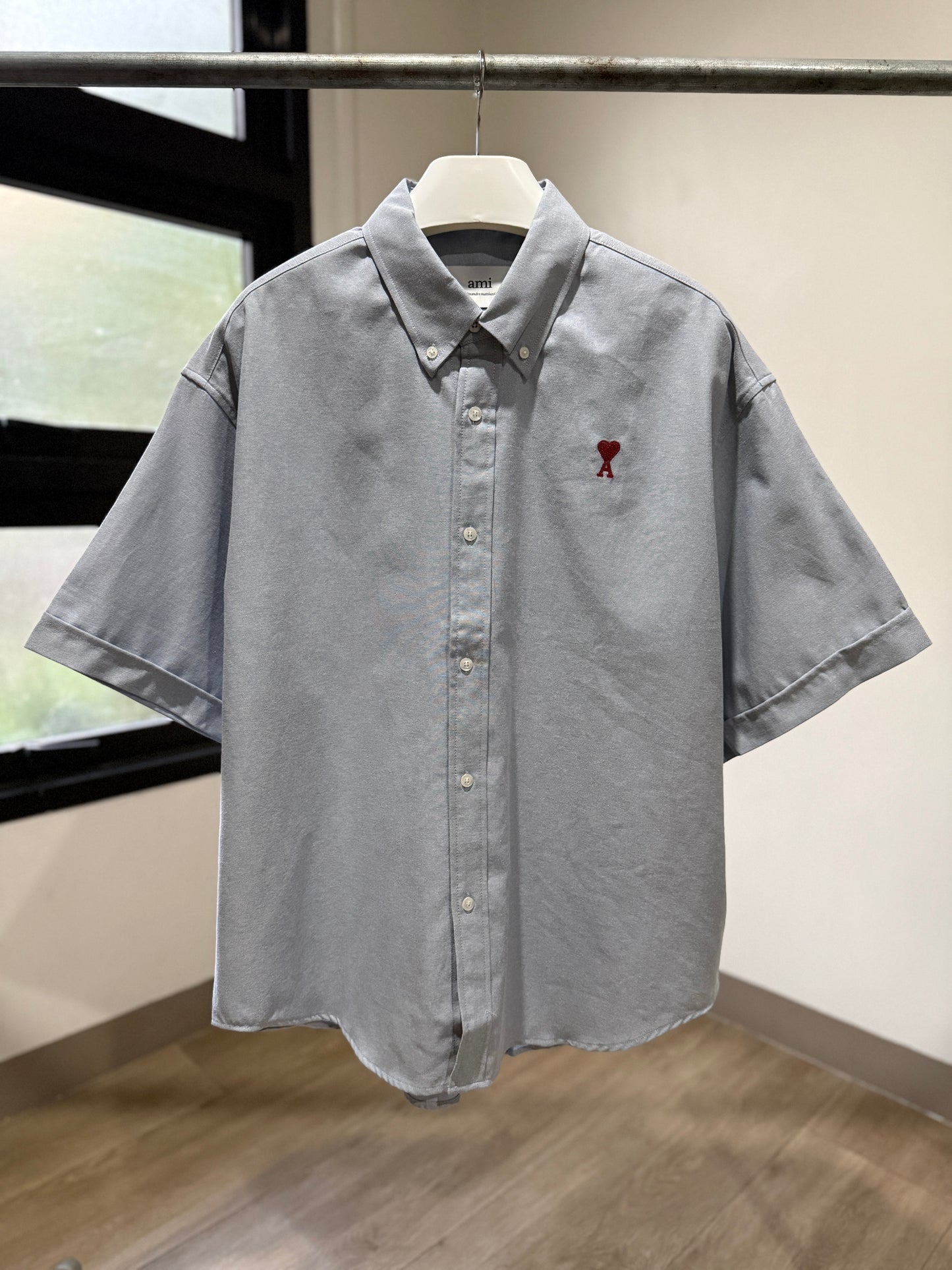 AMI Paris Oversized Short Sleeve Shirt (Boxy/Blue)