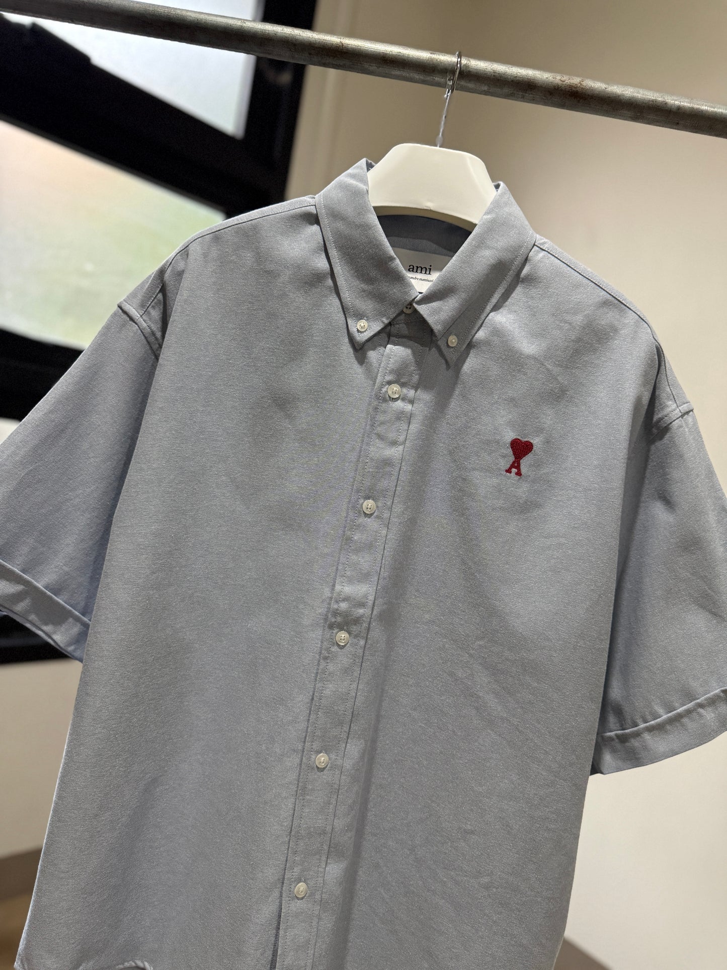 AMI Paris Oversized Short Sleeve Shirt (Boxy/Blue)