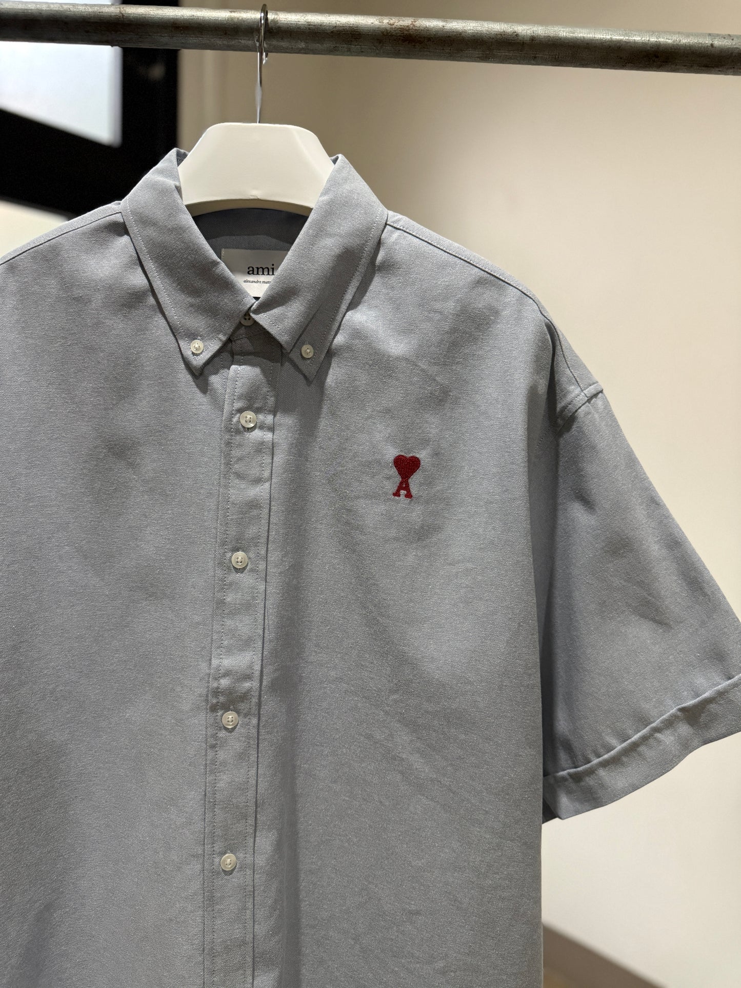 AMI Paris Oversized Short Sleeve Shirt (Boxy/Blue)