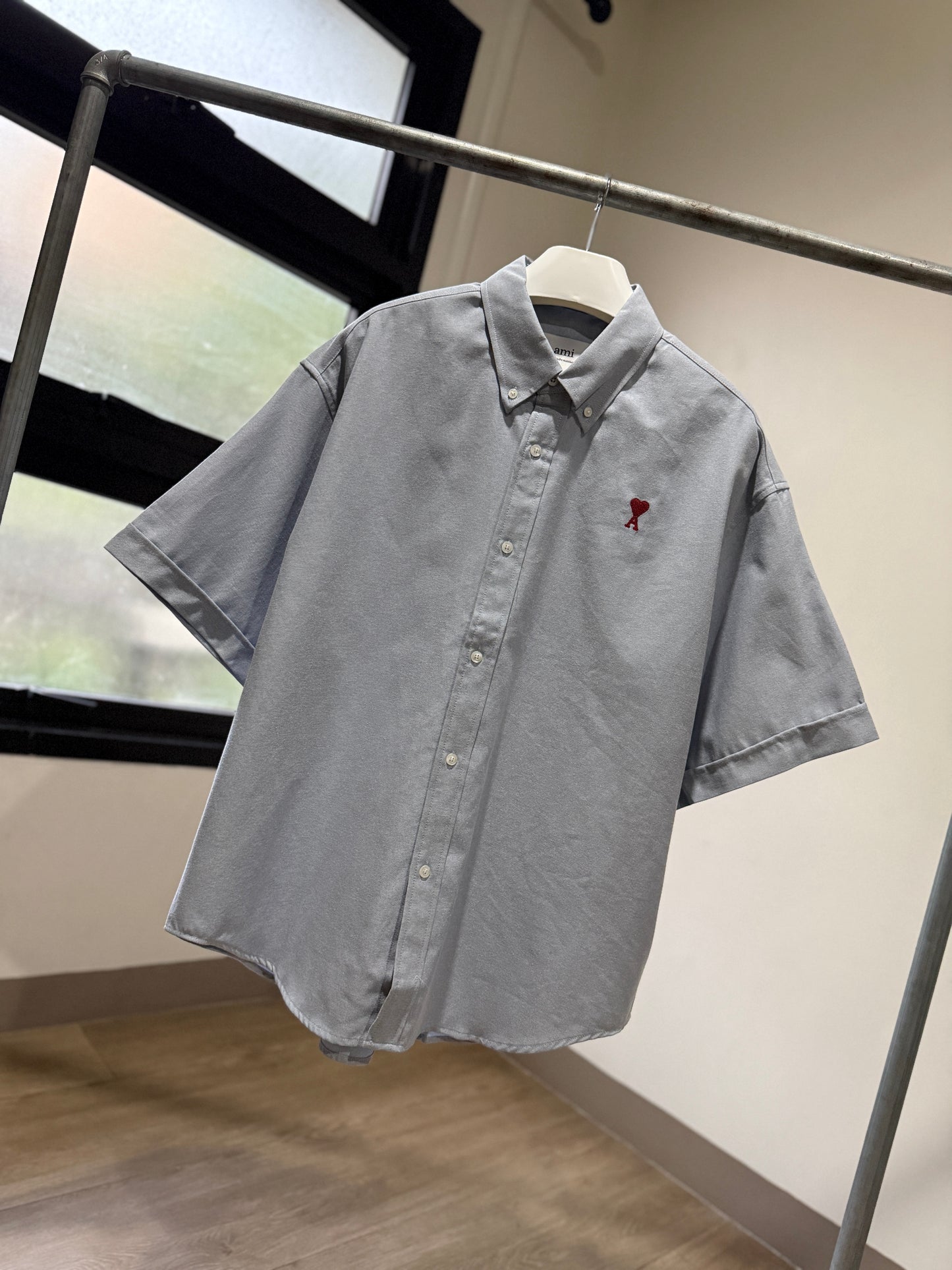 AMI Paris Oversized Short Sleeve Shirt (Boxy/Blue)