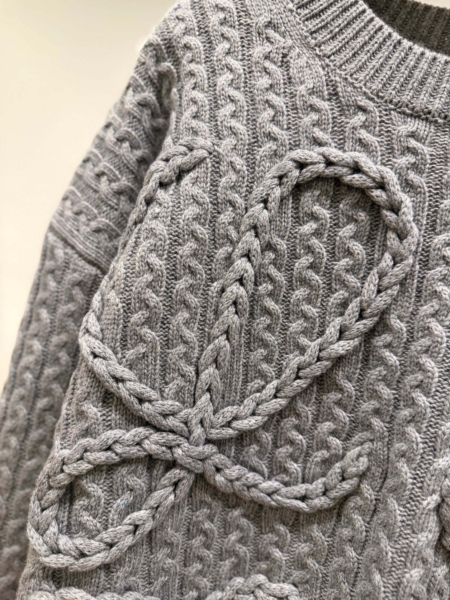 Loewe Anagram Knitted Sweater (Gray)