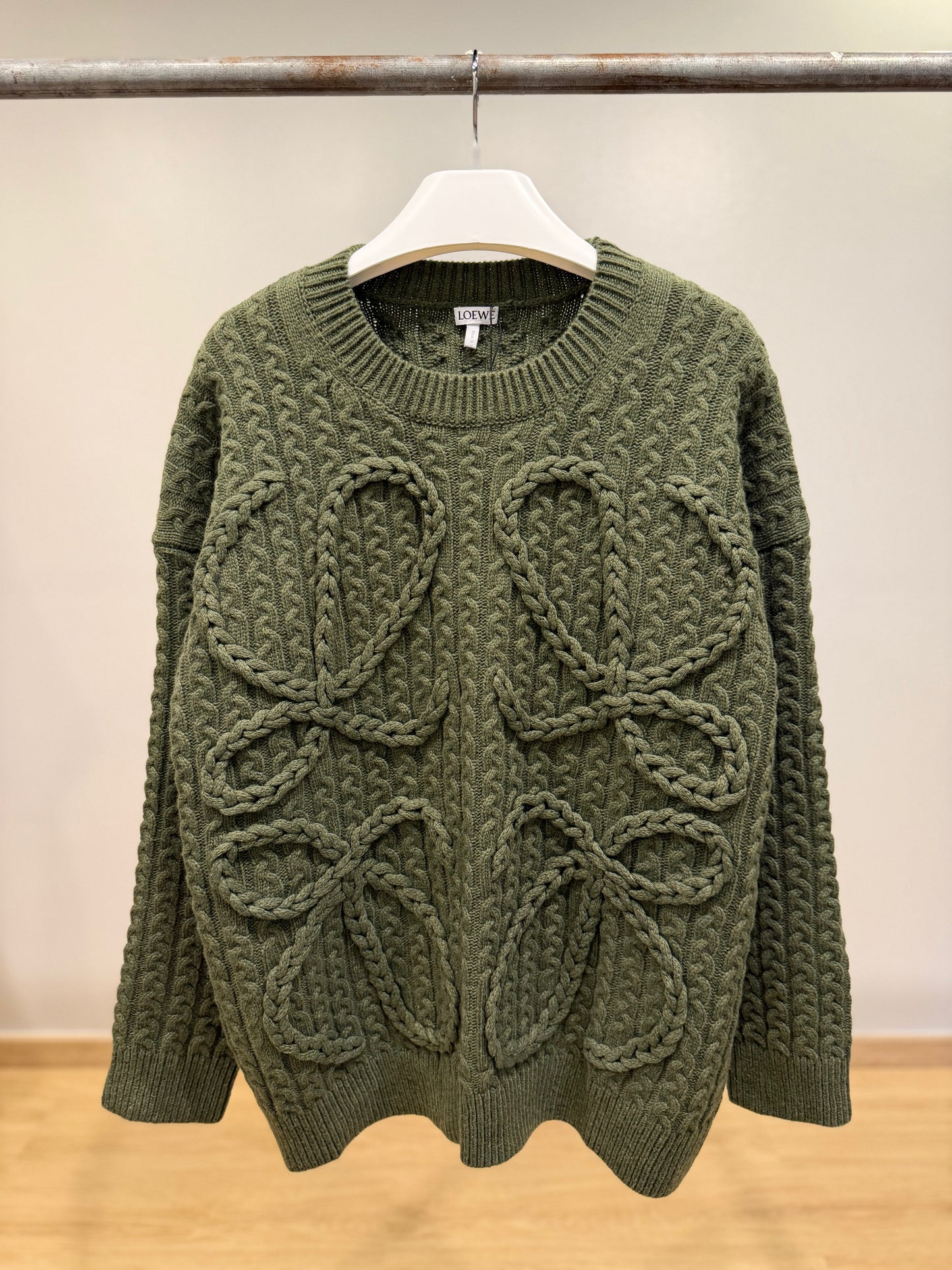 Loewe Anagram Knitted Sweater (Green)