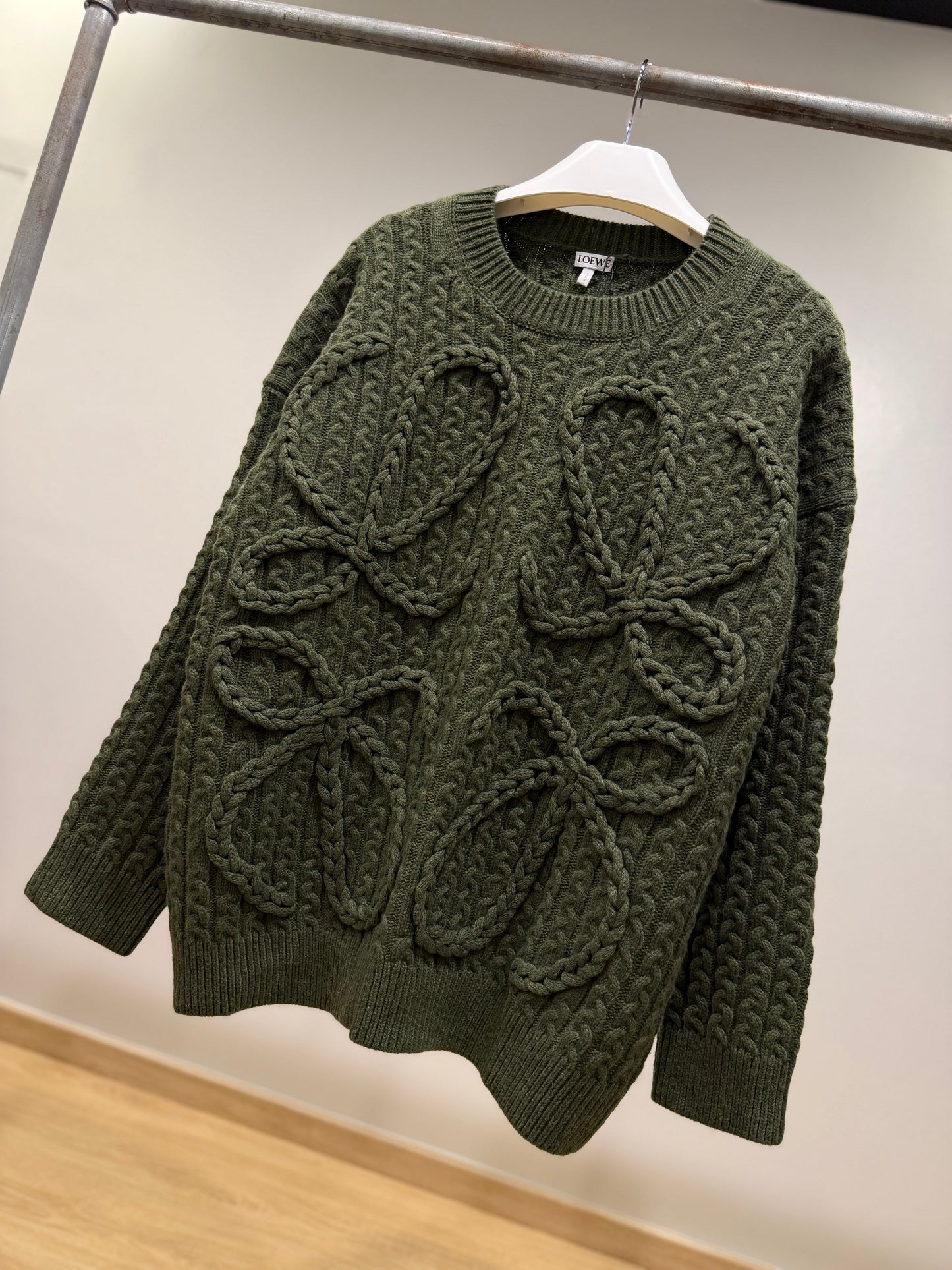 Loewe Anagram Knitted Sweater (Green)