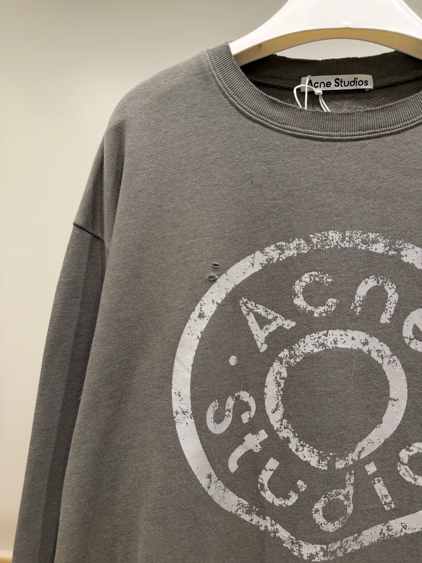 Acne Studios Distressed Sweatshirt (Gray)