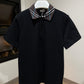 Burberry Check Collar Polo Shirt (Black)