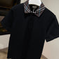 Burberry Check Collar Polo Shirt (Black)