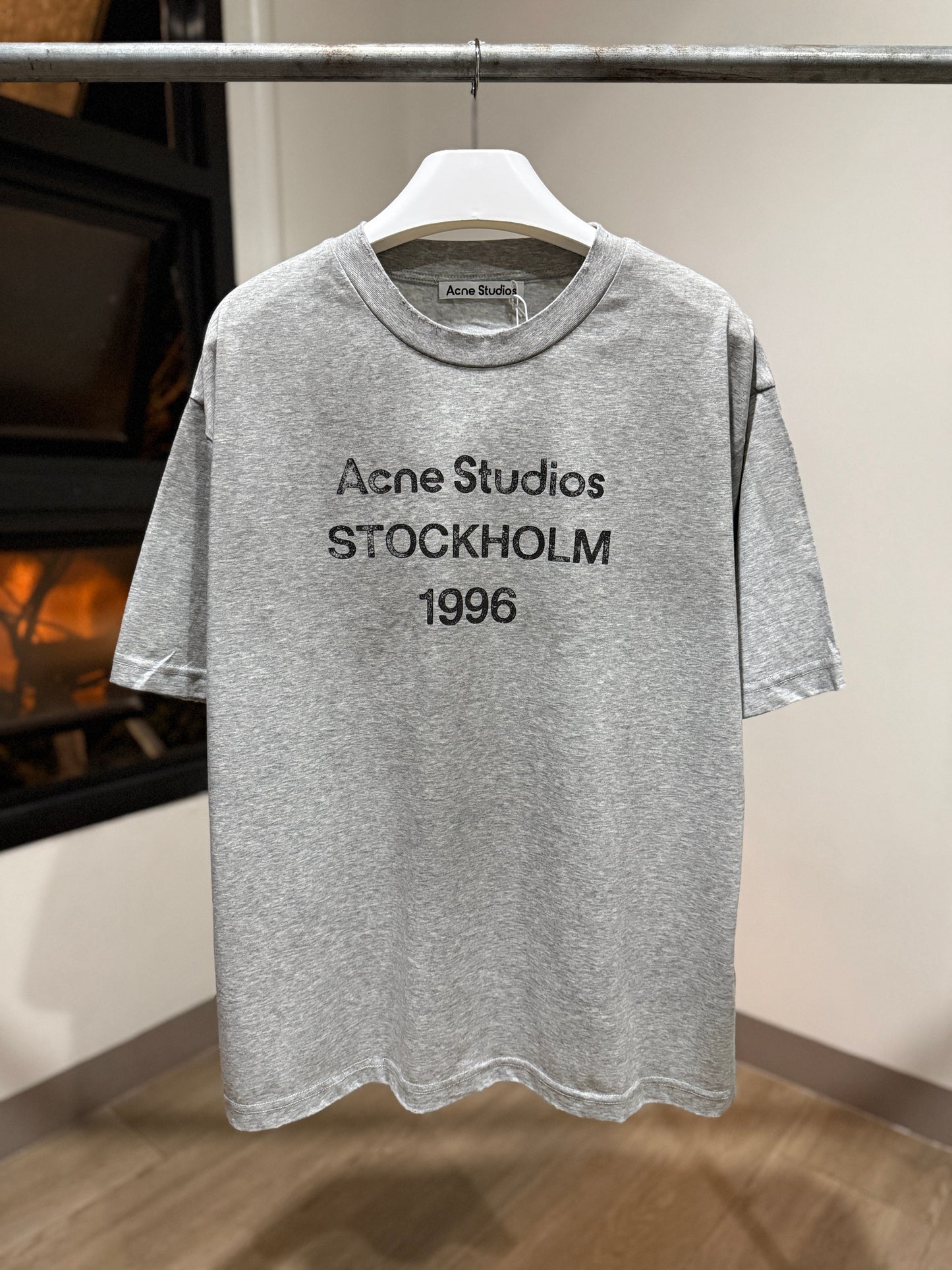 Acne Studios Relaxed Fit Logo T-Shirt (Gray)