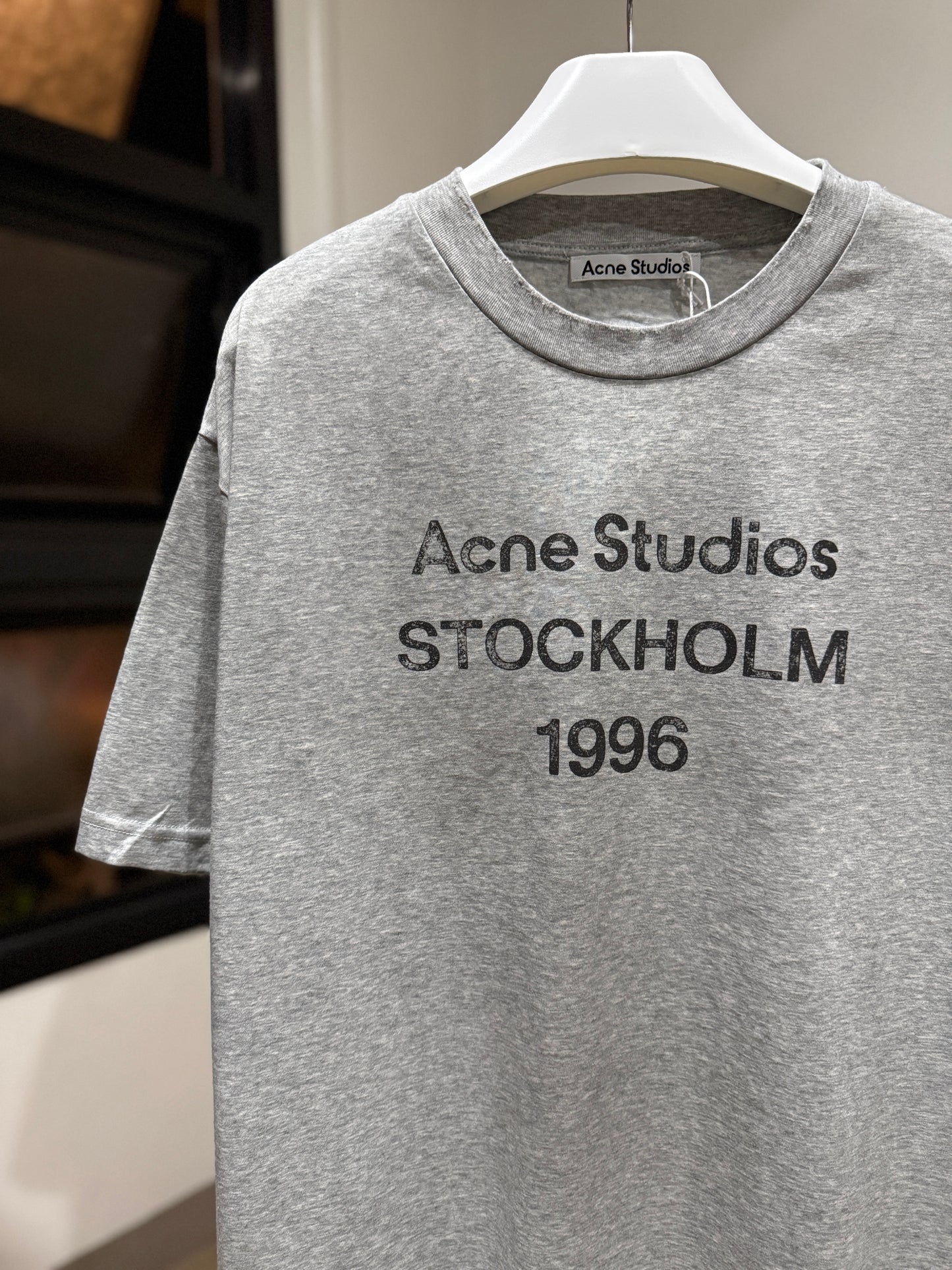 Acne Studios Relaxed Fit Logo T-Shirt (Gray)