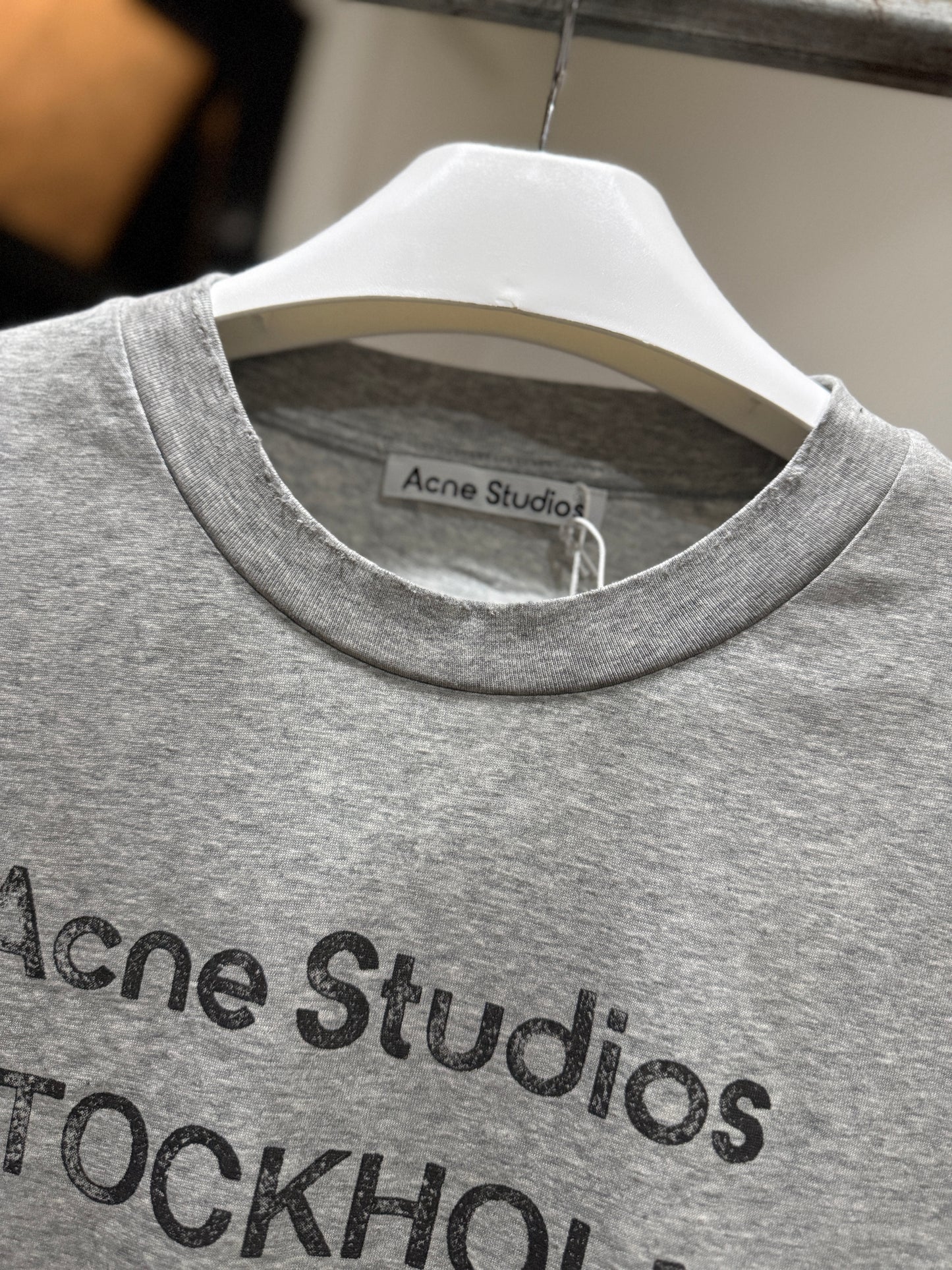 Acne Studios Relaxed Fit Logo T-Shirt (Gray)