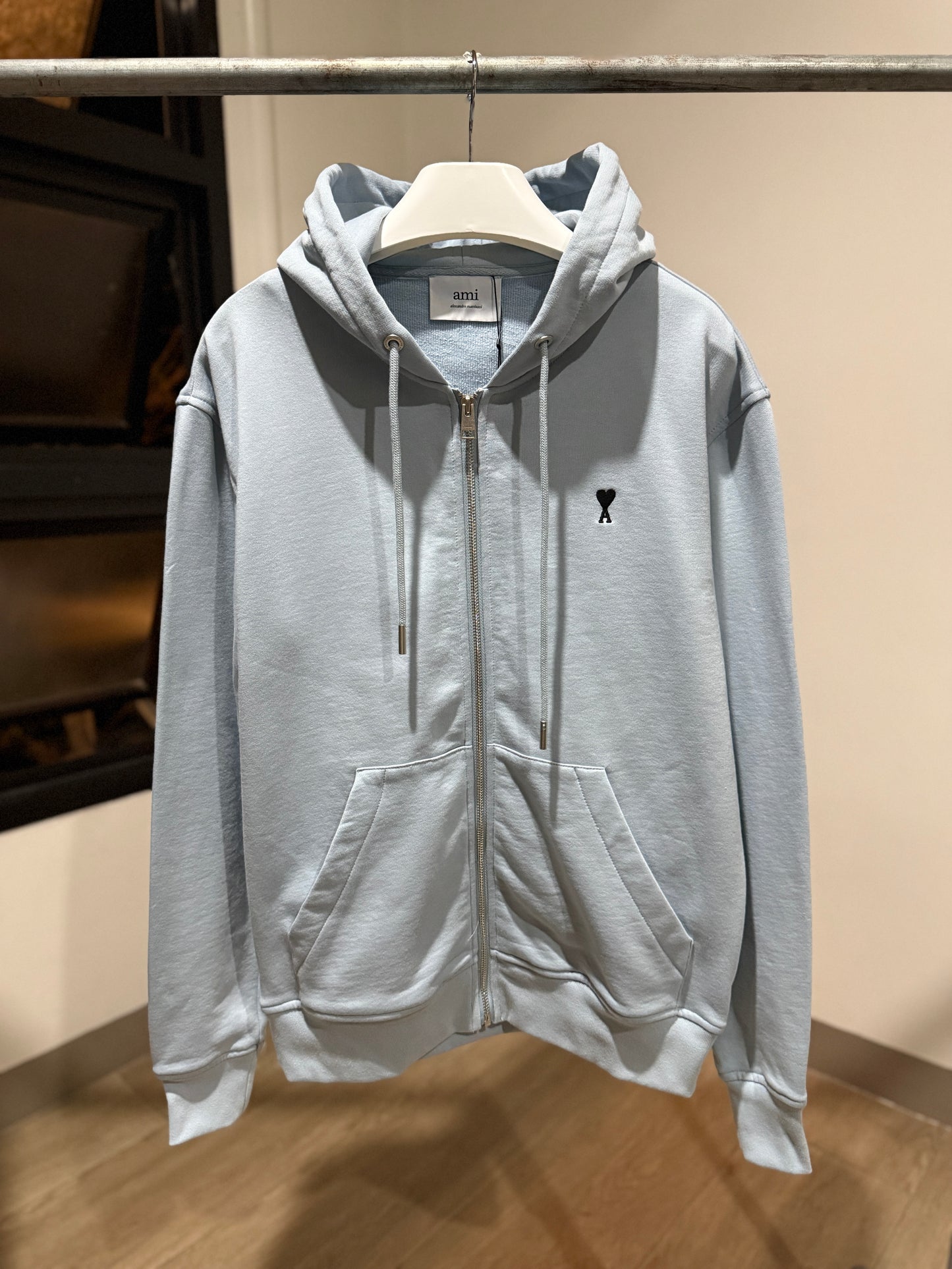 AMI de Coeur Cotton Zipped Hoodie (Sky Blue)