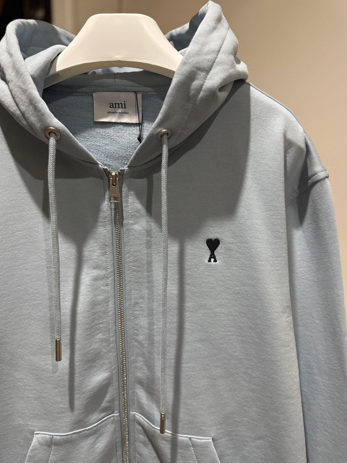 AMI de Coeur Cotton Zipped Hoodie (Sky Blue)