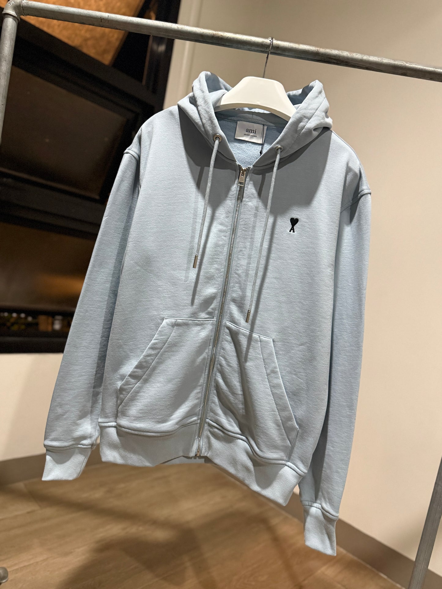 AMI de Coeur Cotton Zipped Hoodie (Sky Blue)