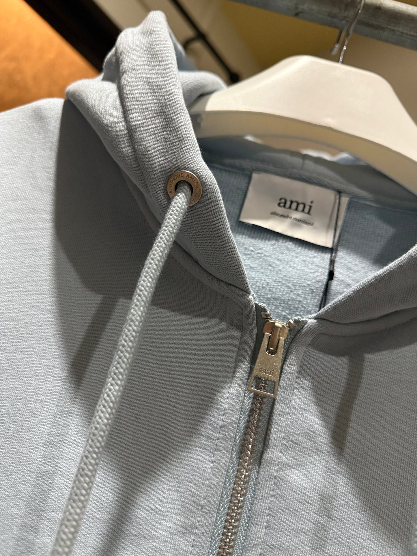 AMI de Coeur Cotton Zipped Hoodie (Sky Blue)
