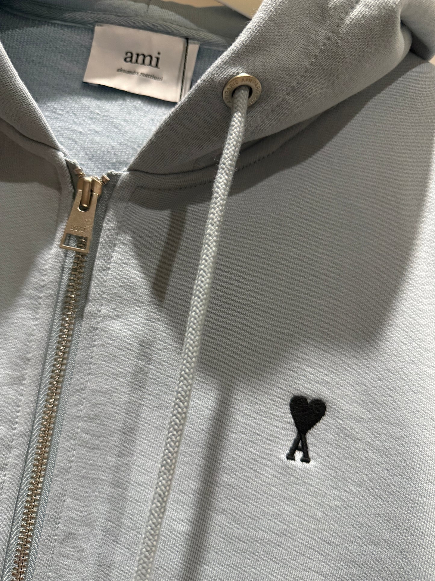 AMI de Coeur Cotton Zipped Hoodie (Sky Blue)