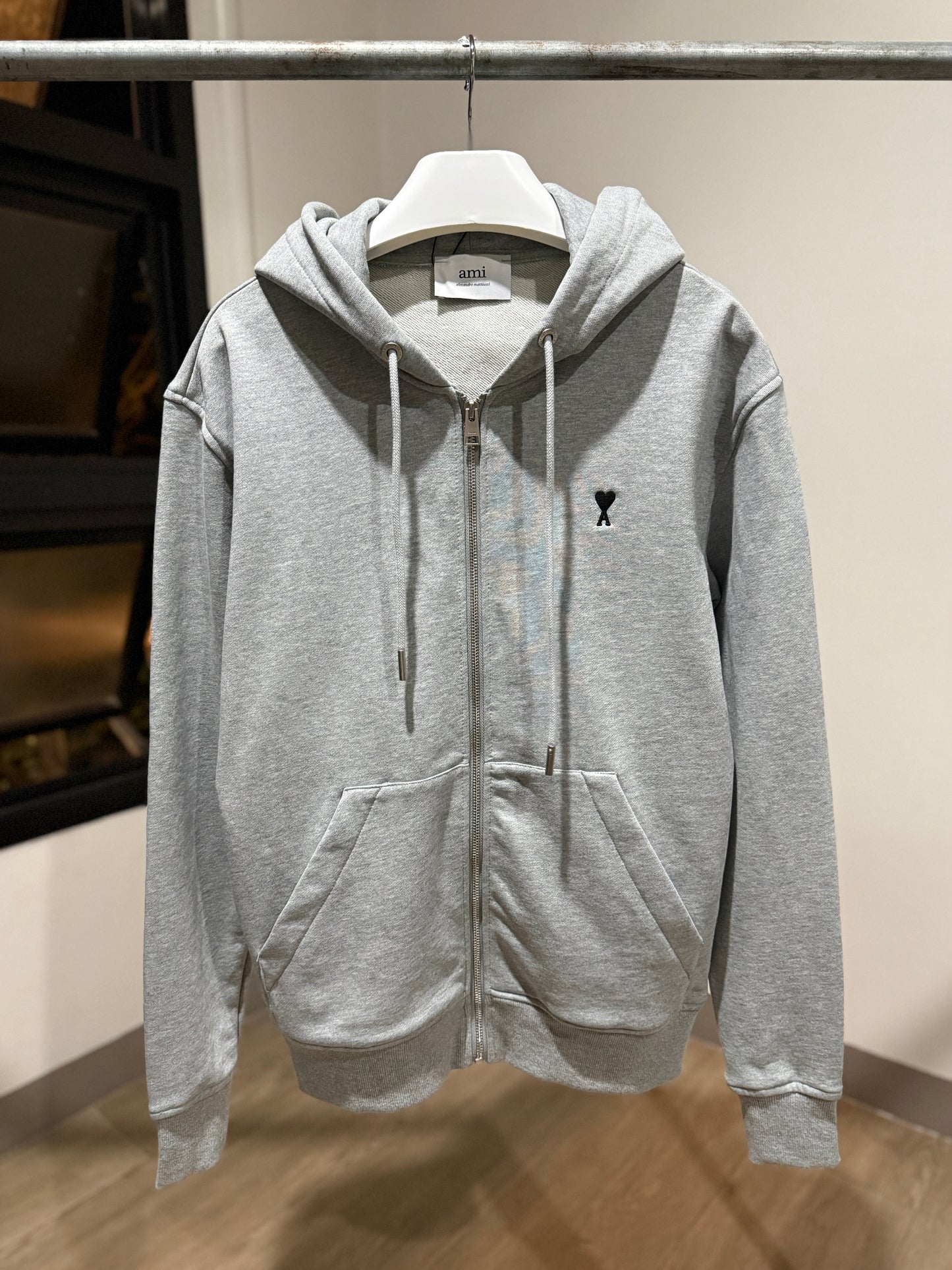 AMI de Coeur Cotton Zipped Hoodie (Gray)