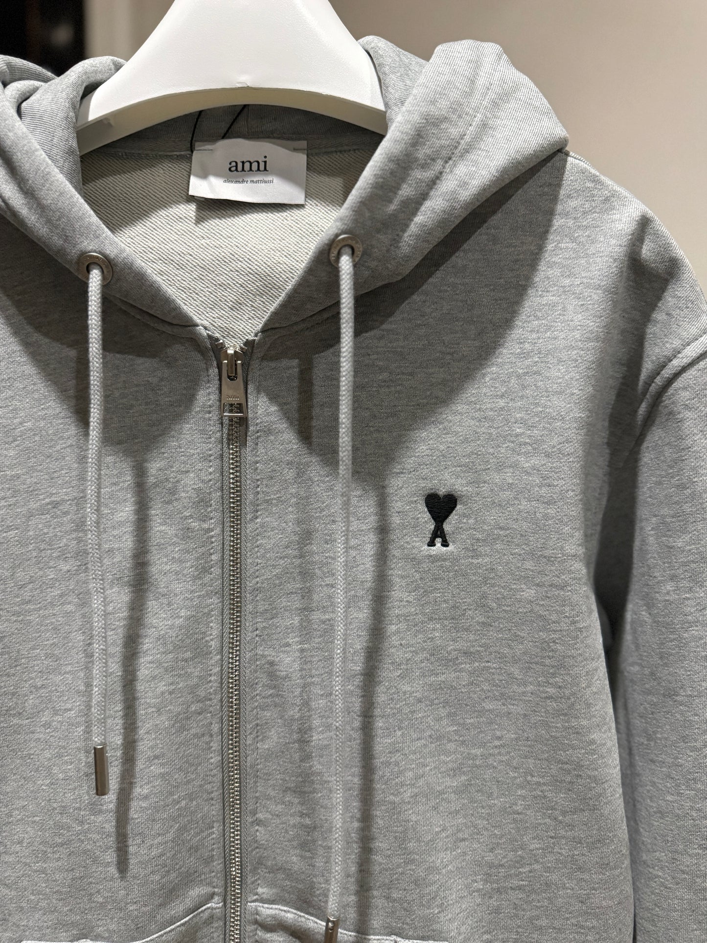 AMI de Coeur Cotton Zipped Hoodie (Gray)