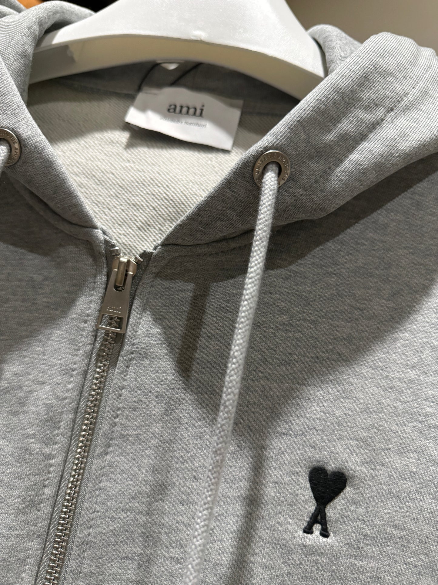 AMI de Coeur Cotton Zipped Hoodie (Gray)