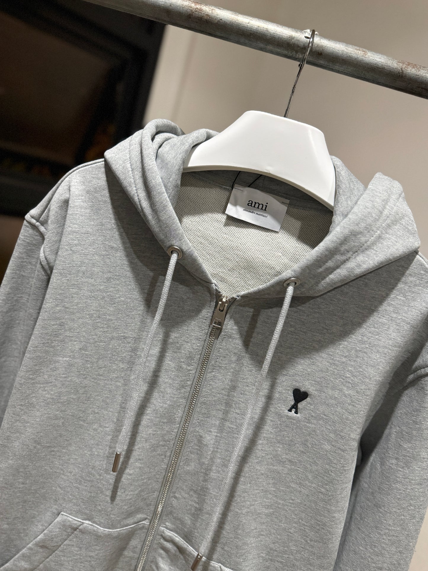AMI de Coeur Cotton Zipped Hoodie (Gray)