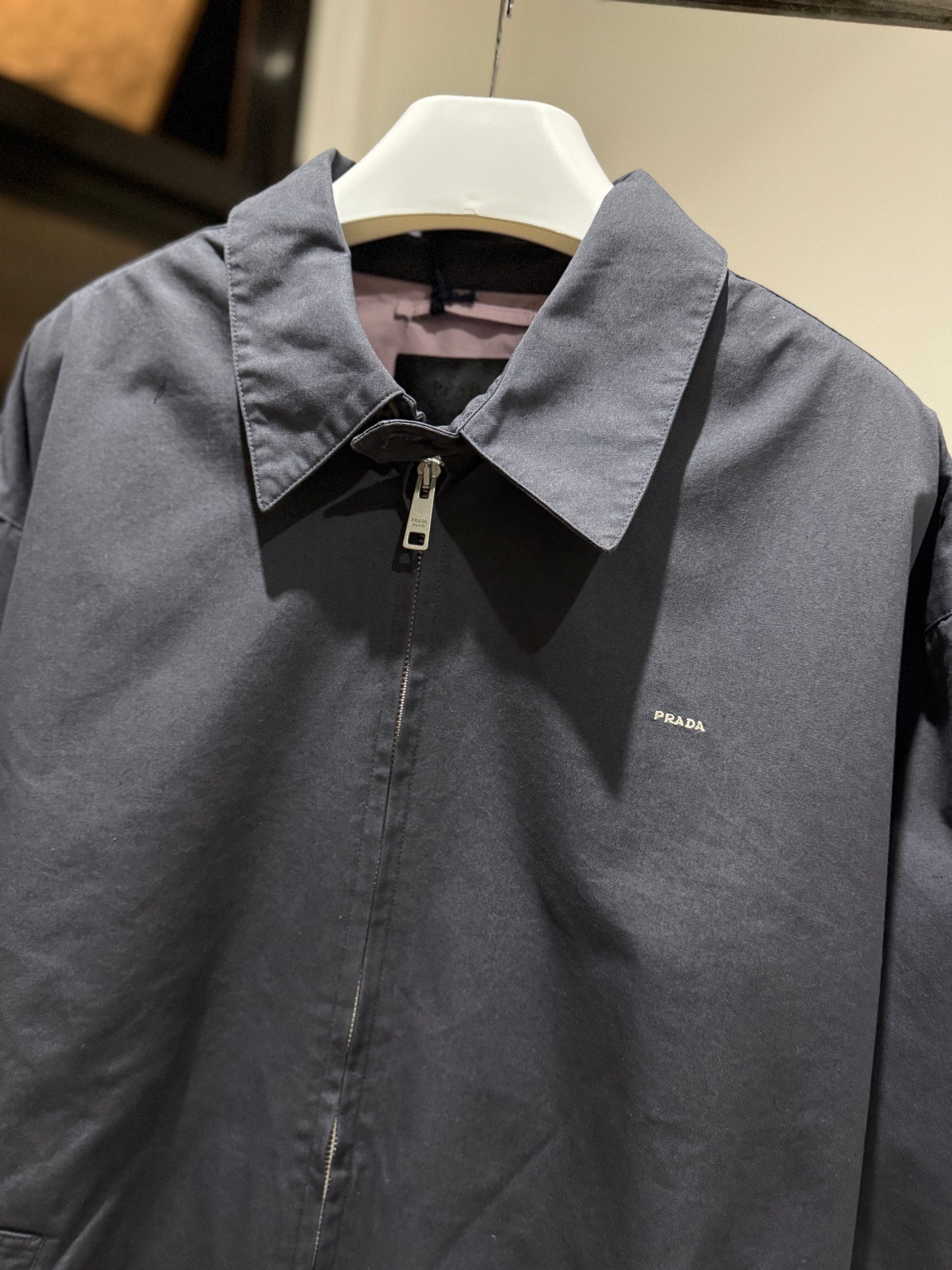 Prada Cotton Jacket (Smoky Gray/Alabaster Pink)
