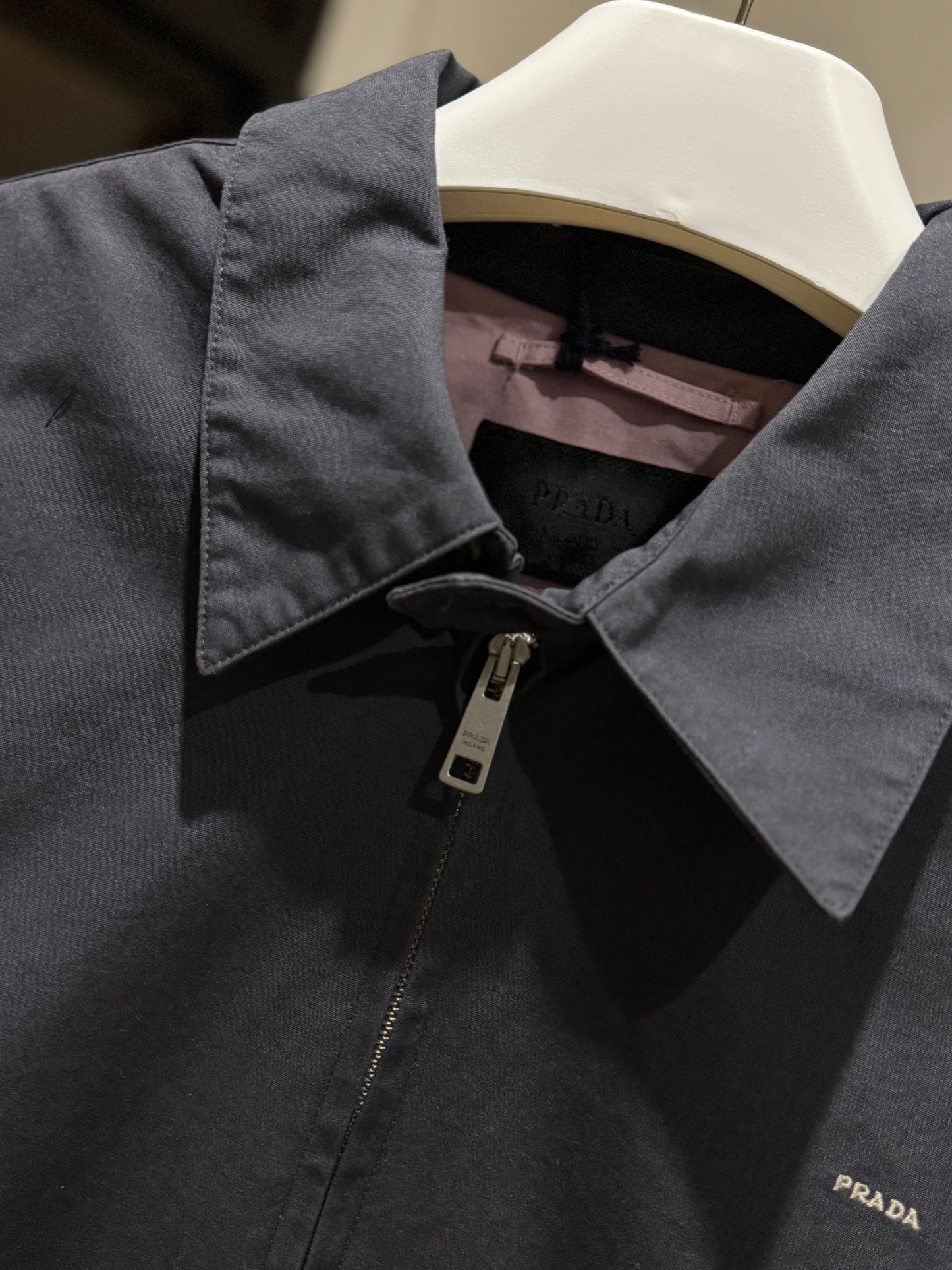 Prada Cotton Jacket (Smoky Gray/Alabaster Pink)