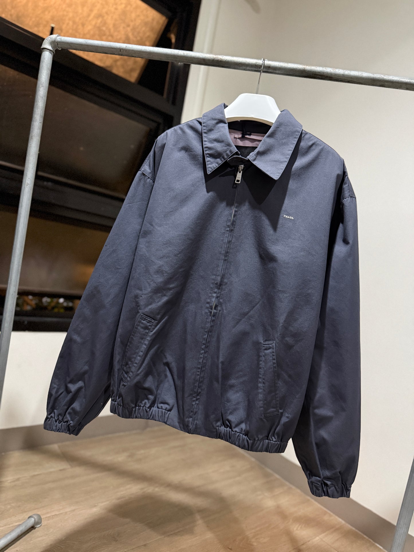 Prada Cotton Jacket (Smoky Gray/Alabaster Pink)