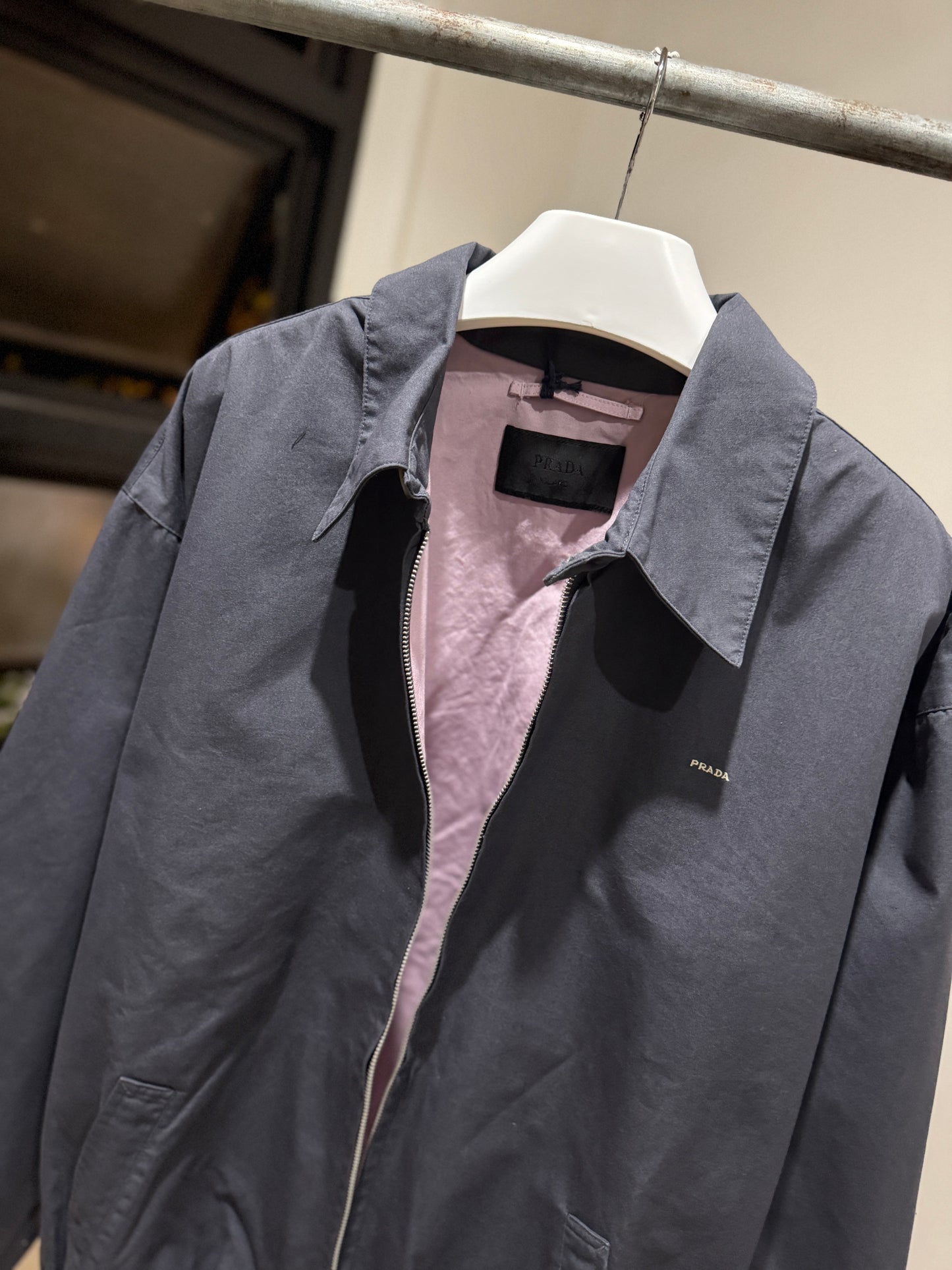 Prada Cotton Jacket (Smoky Gray/Alabaster Pink)