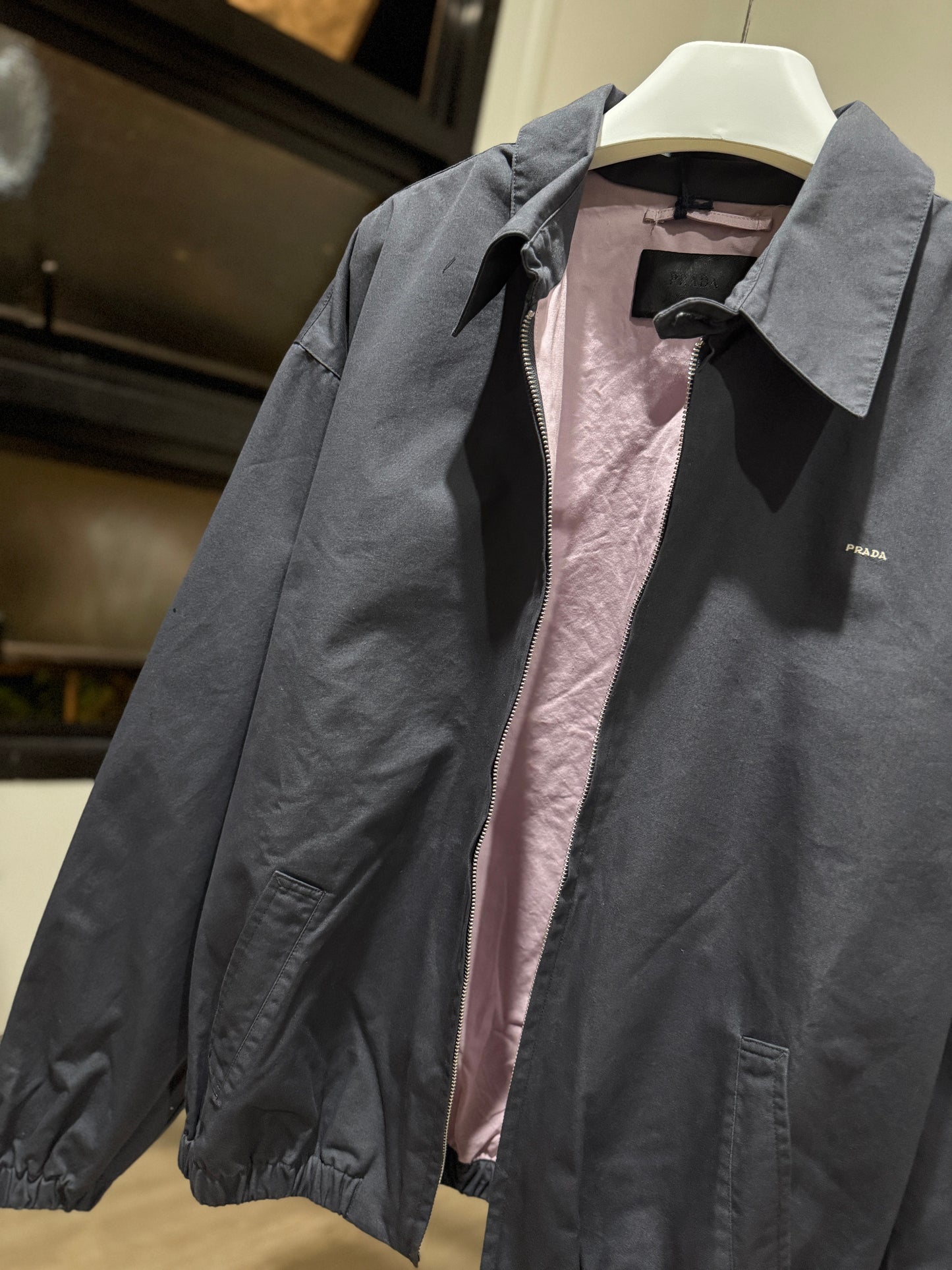 Prada Cotton Jacket (Smoky Gray/Alabaster Pink)