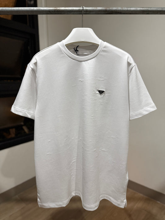 Prada Cotton T-Shirt (Small Logo/White)