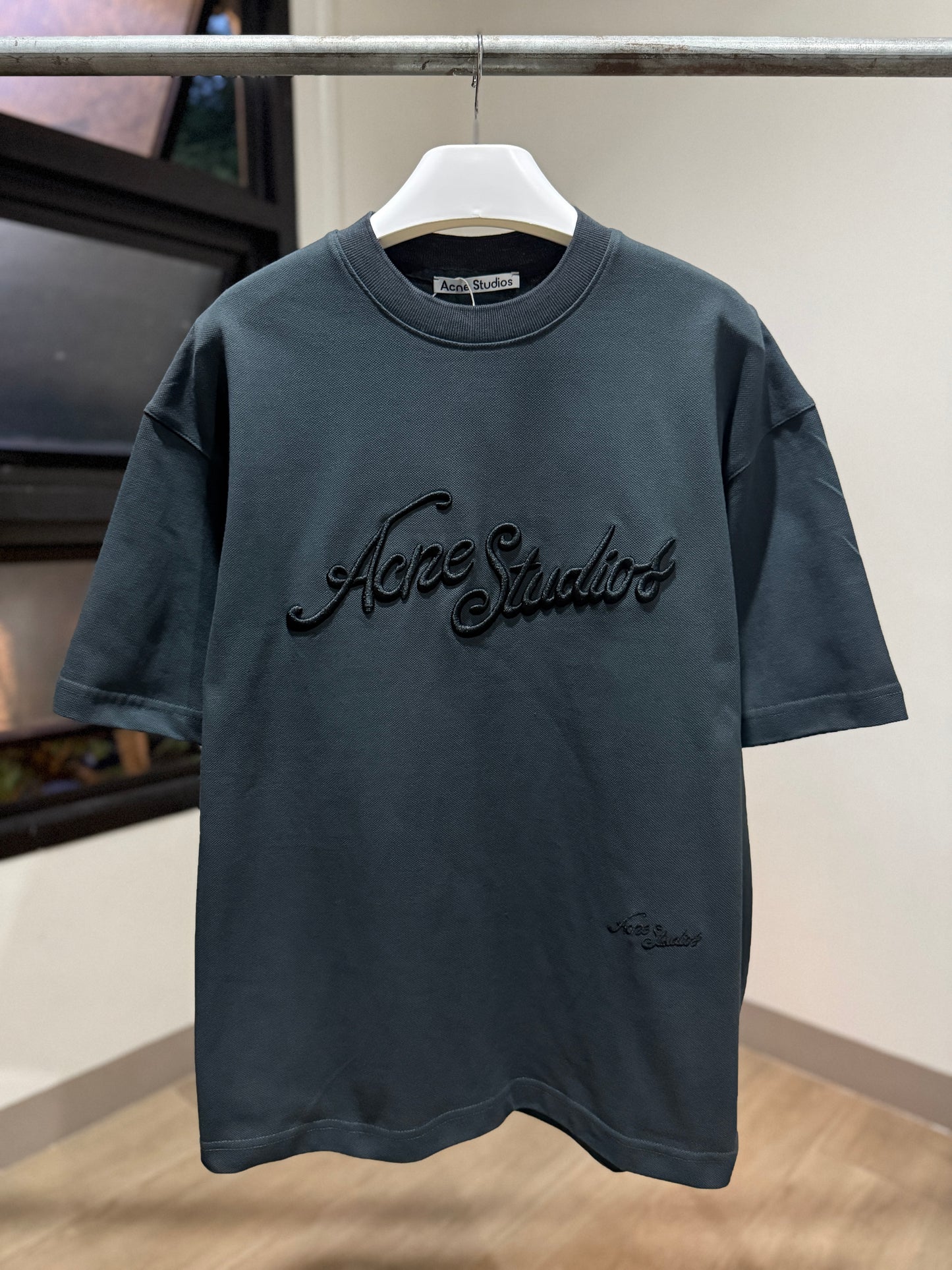 Acne Studios Embroidered Logo T-Shirt (Anthracite)