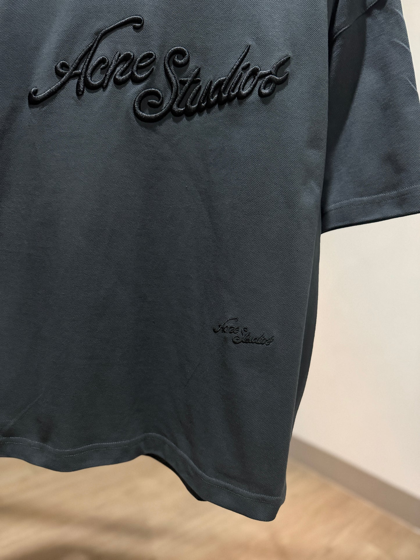 Acne Studios Embroidered Logo T-Shirt (Anthracite)