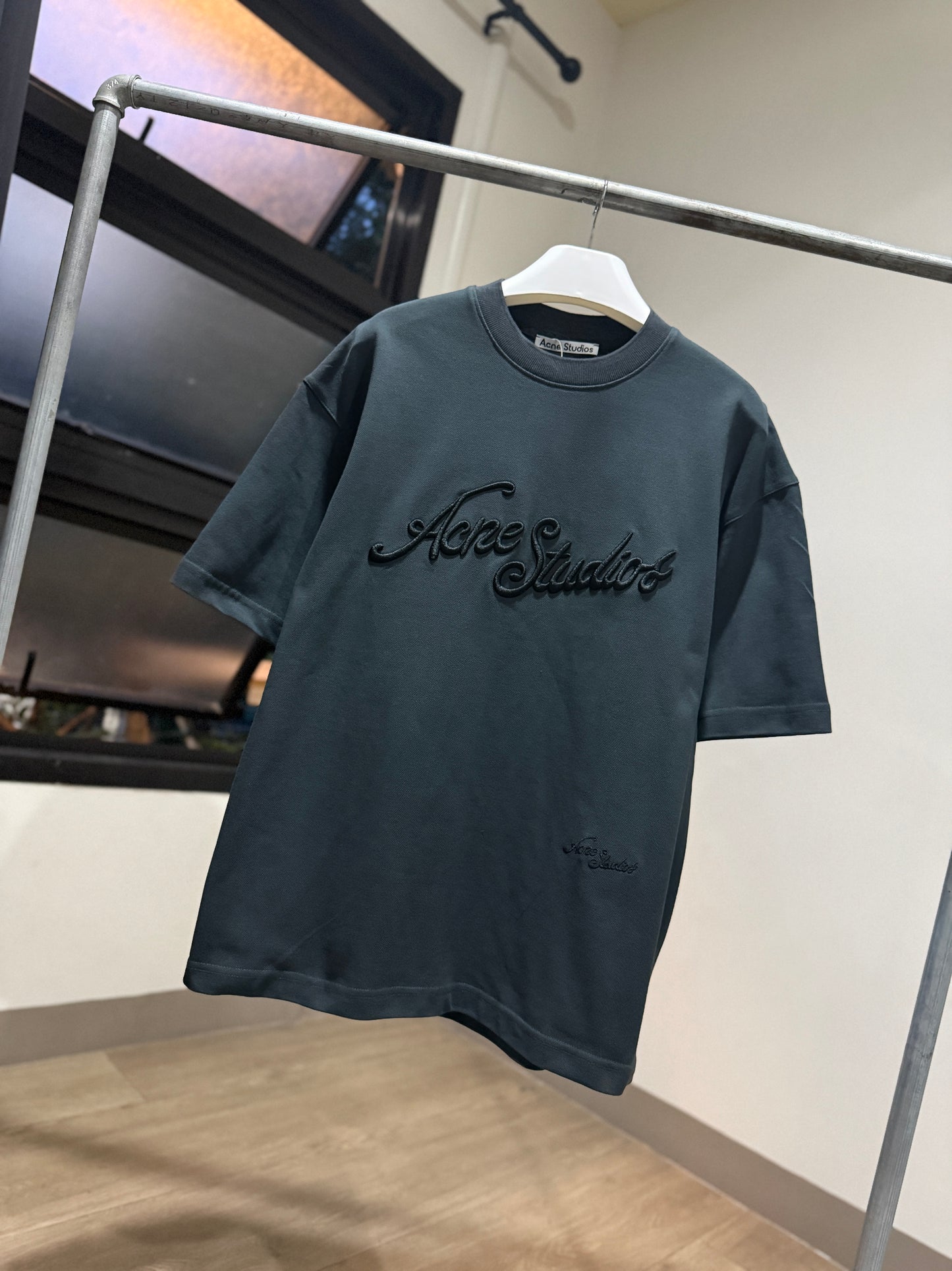 Acne Studios Embroidered Logo T-Shirt (Anthracite)