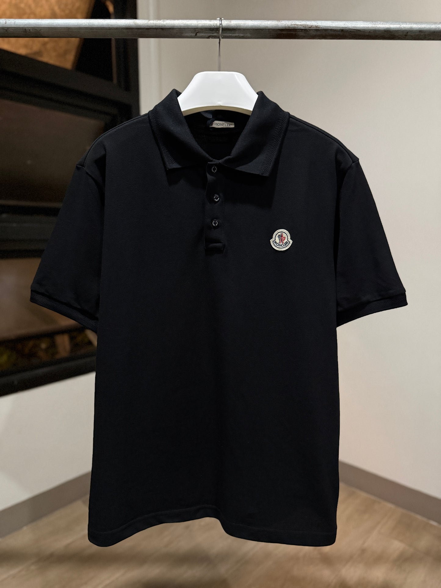 Moncler Cotton Piquet Polo Shirt (Black)