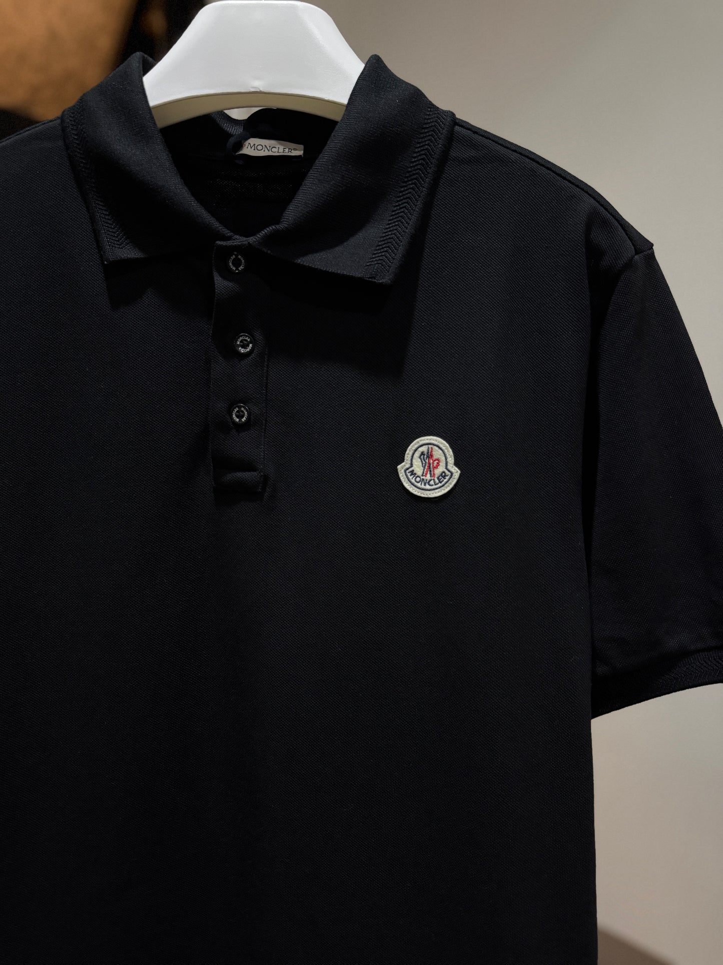 Moncler Cotton Piquet Polo Shirt (Black)