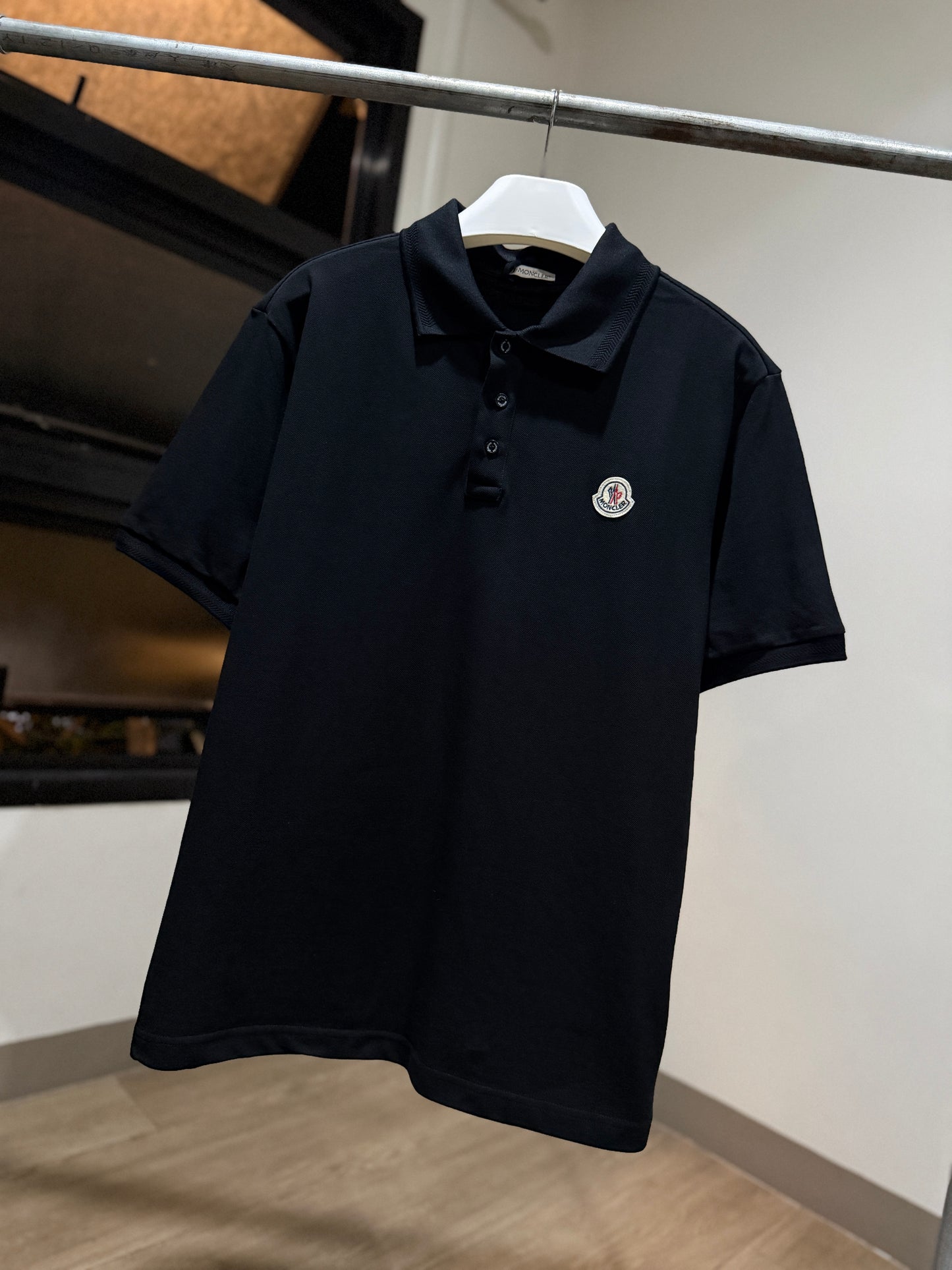 Moncler Cotton Piquet Polo Shirt (Black)