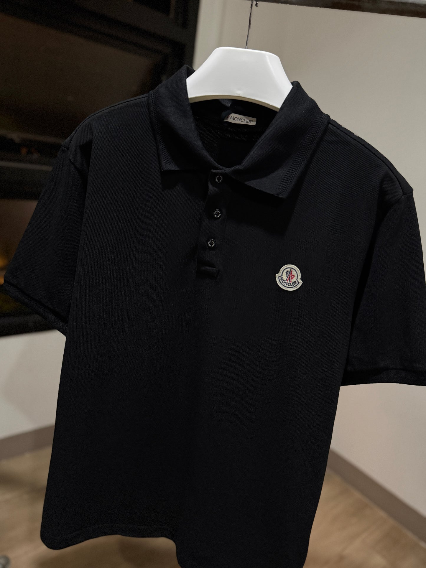 Moncler Cotton Piquet Polo Shirt (Black)