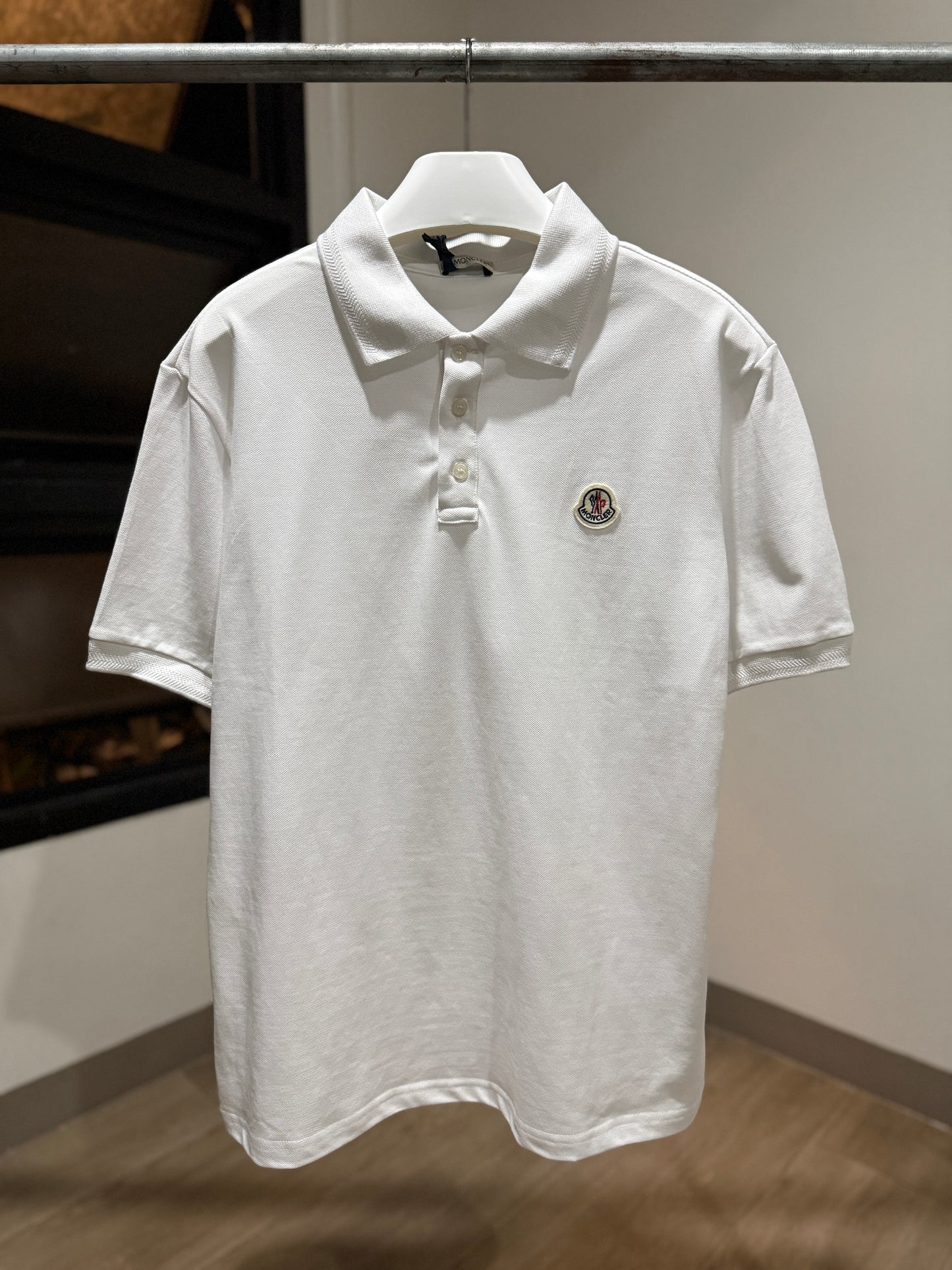 Moncler Cotton Piquet Polo Shirt (White)
